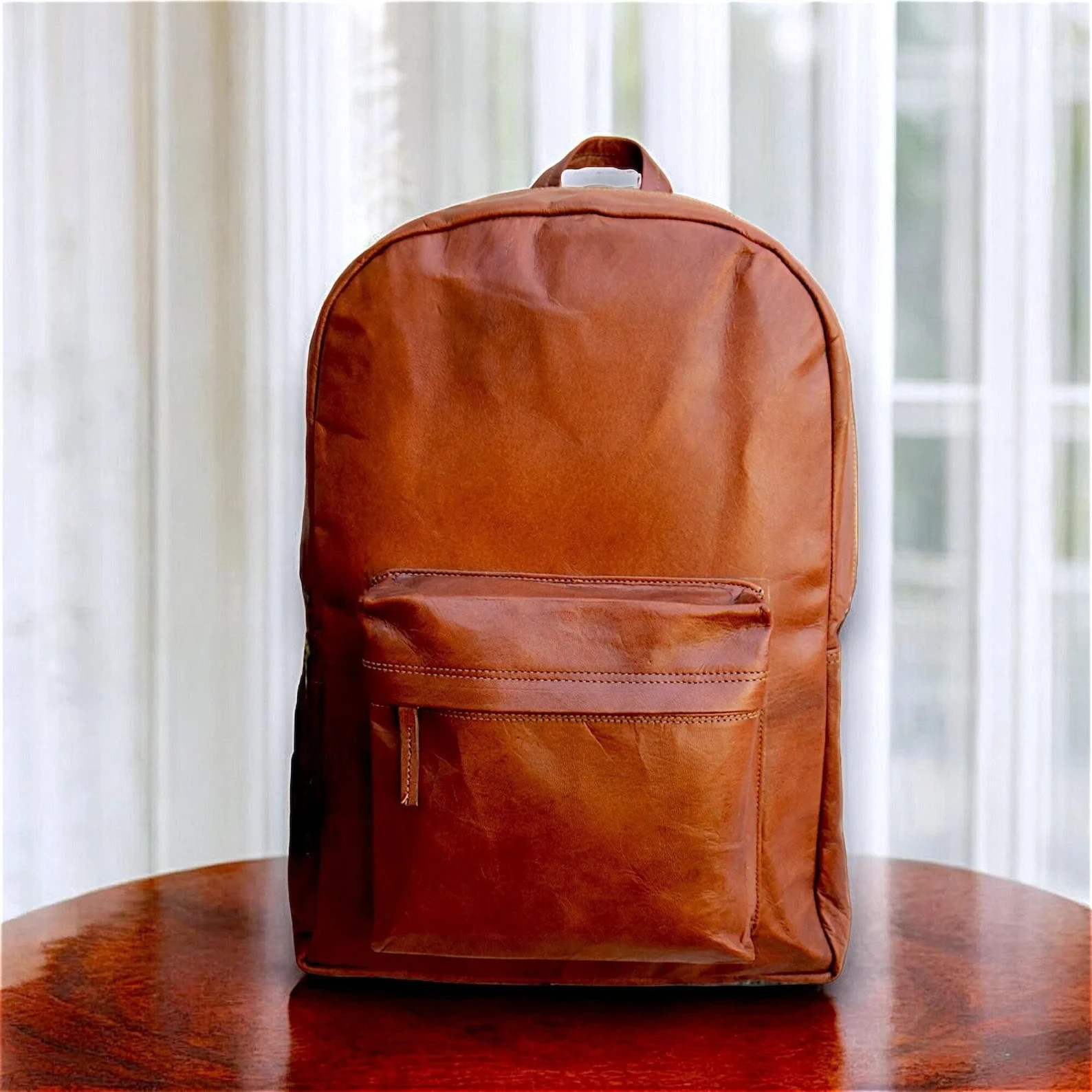 Genuine Leather Travel Backpack – Vintage Rucksack Laptop School Bag Men Women