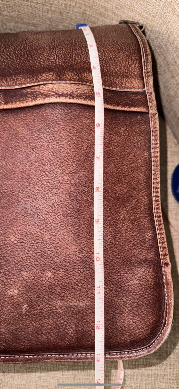 Vintage Brown Leather Distressed Briefcase Messenger Bag Made In Colombia