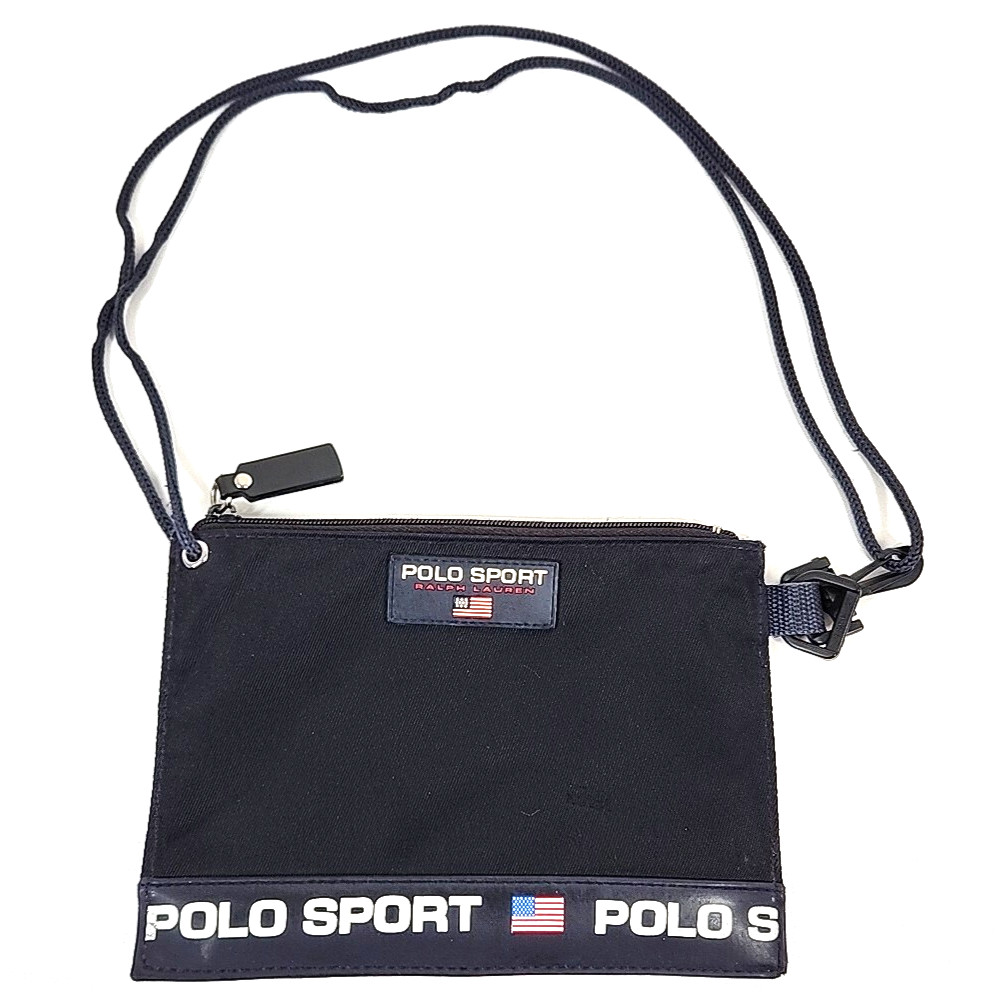 Vtg Ralph Lauren Polo Sport Nylon Crossbody Bag Pouch USA Flag Rare US Seller