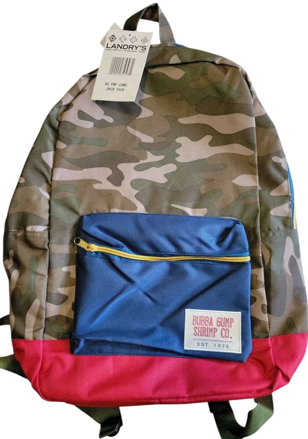 NWT Bubba Gump Shrimp Co. Camouflage Backpack 100% Polyester