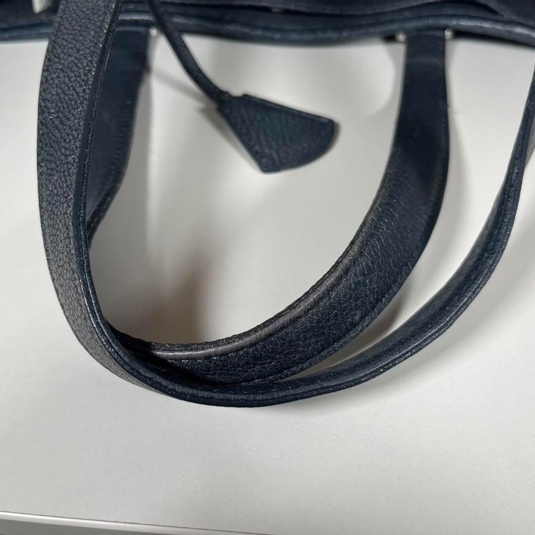 Aniari Grind Gray Leather Tote Bag Charm Authentic Japan