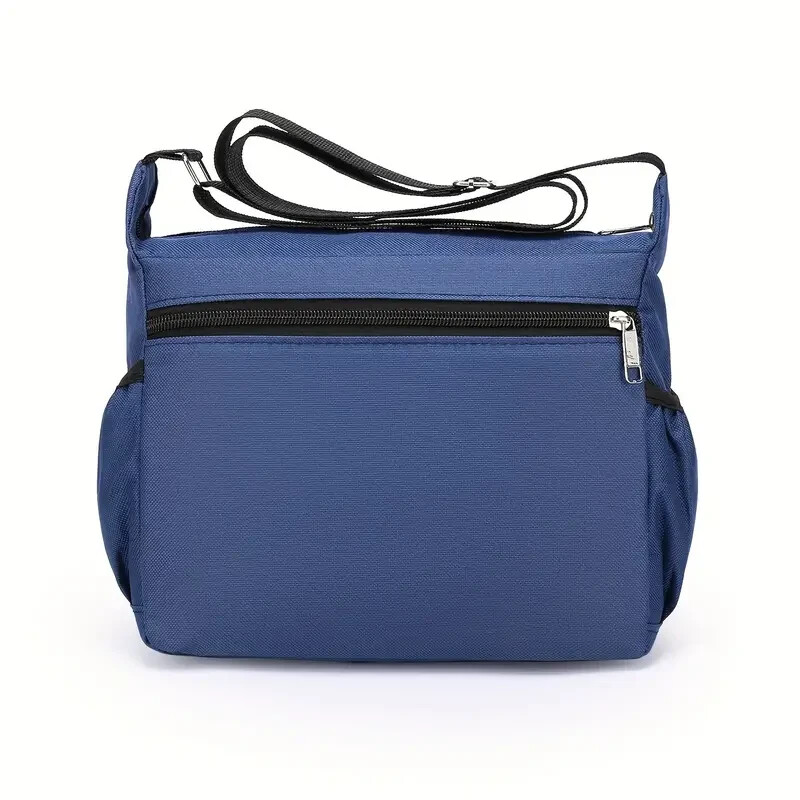 Large Capacity Nylon Crossbody Bag for Men/Women – Adj. Strap – (Dark Blue)