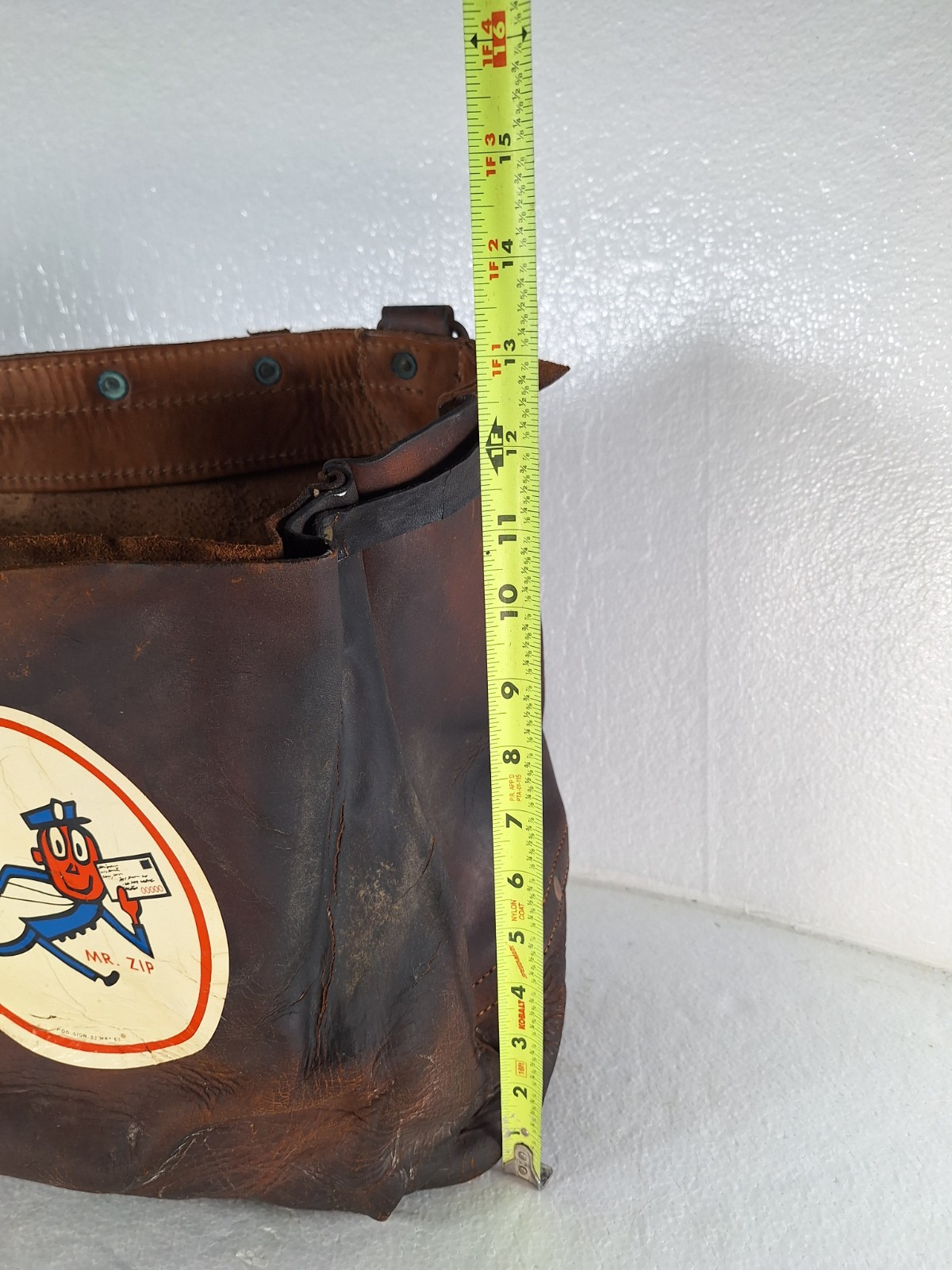 Vintage USPS 1964 Byron U.S. MAIL Mr Zip Postal Leather Carrier Bag USPS ZIPPY
