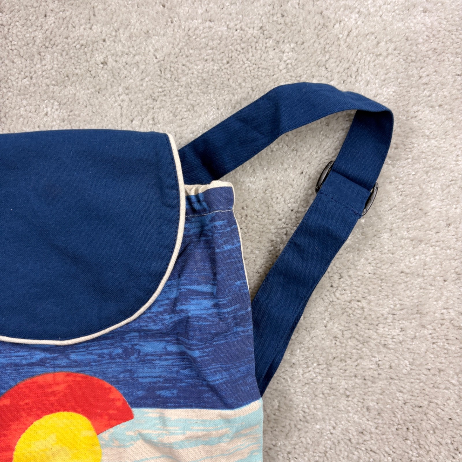 Colorado Flag Canvas Backpack Bag Tote Flap Drawstring Closure Festival