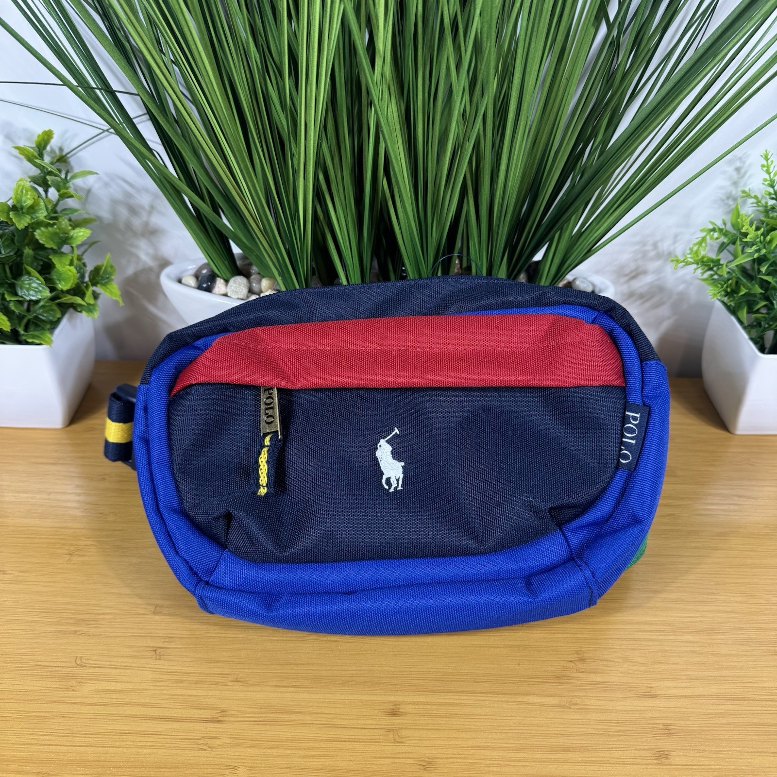 Polo by Ralph Lauren Black Multicolor Colorblock Pony Belt Bag Fanny Pack Unisex