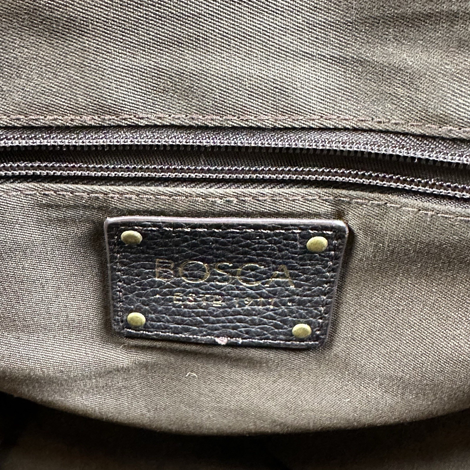 BOSCA Brown Leather Business Briefcase Messenger Bag Excellent Condition