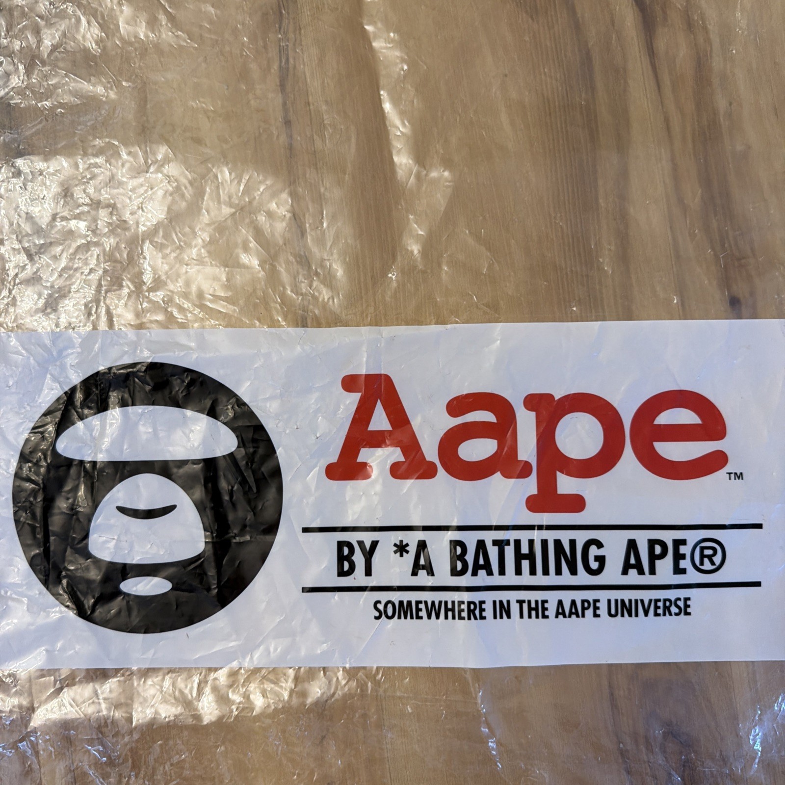 AAPE By A Bathing Ape Clear Plastic Shopping Garment Bag 24.5×17.5 Logo Zip Lock