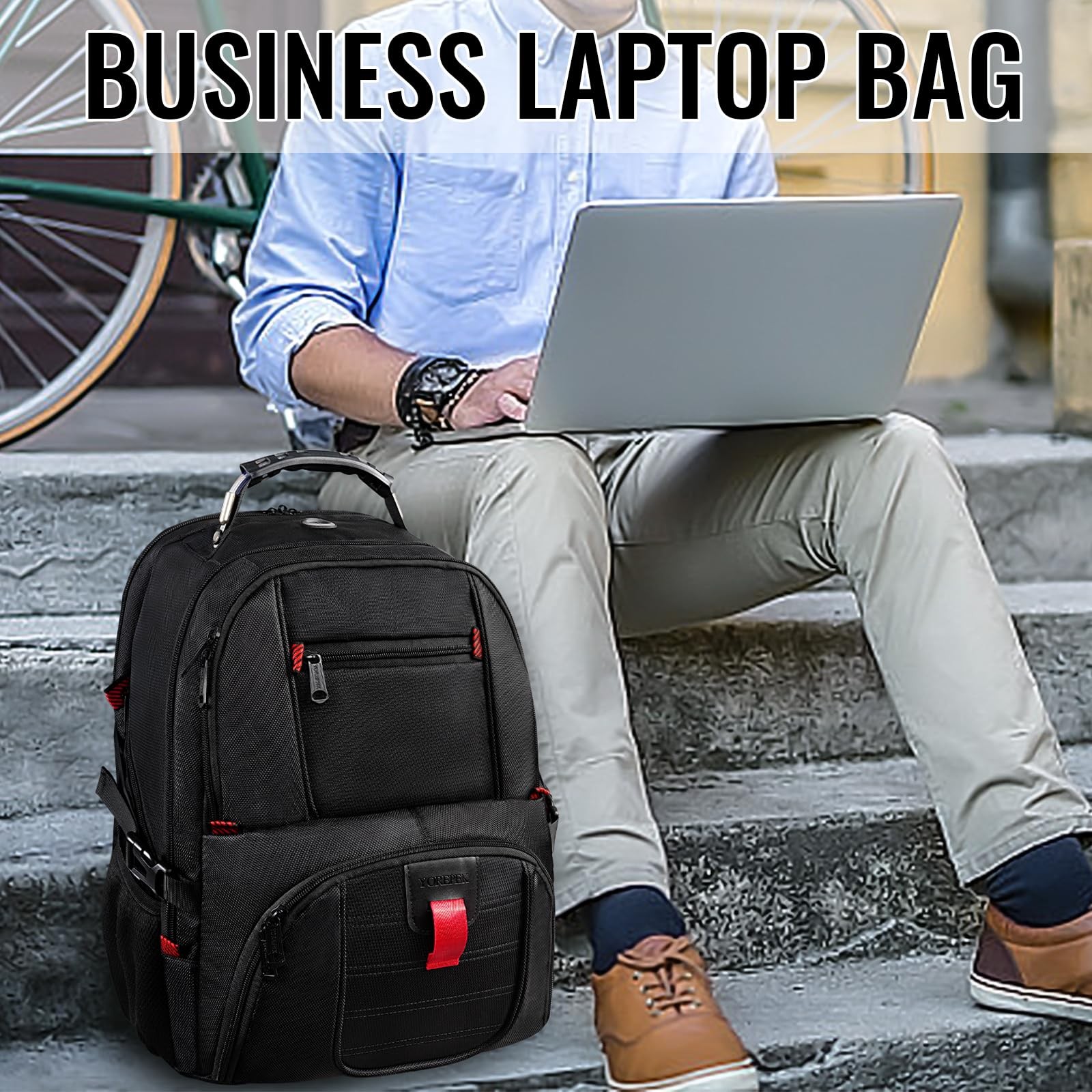 Large Laptop Backpack for Men, Heavy Duty Travel Backpack Carry On Flight App…