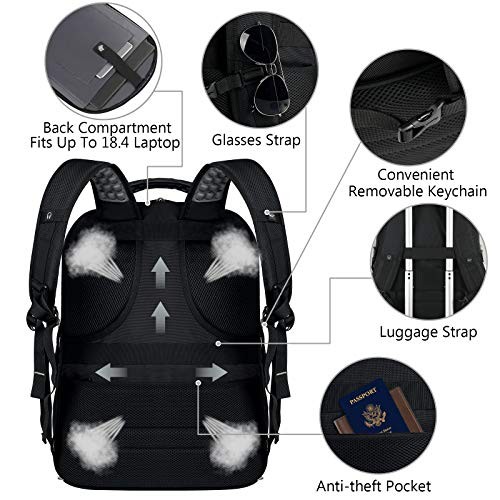 Extra Large Laptop Backpack 60L Grey TSA RFID Anti-Theft