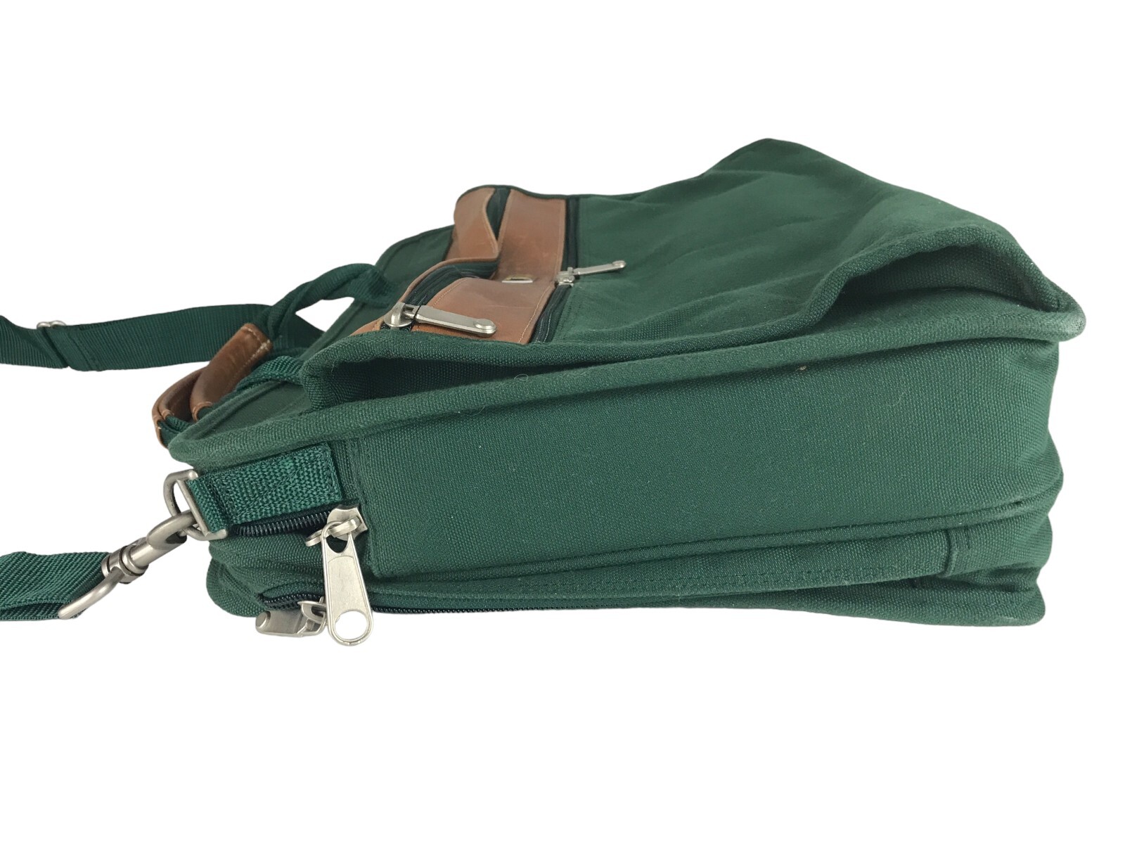 PORT Messenger Bag Mens Green Brown Protection System Laptop Sleeve