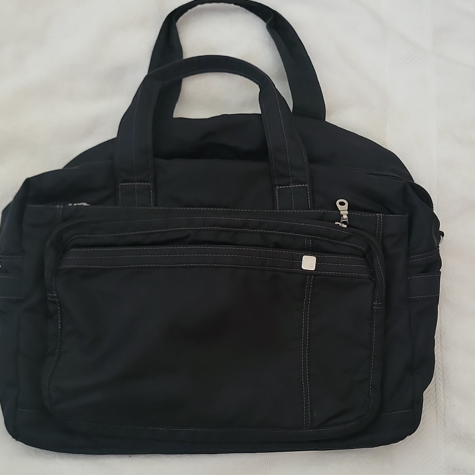 Black Men’s Briefcase Zip Closure Double Handles Inner Pockets