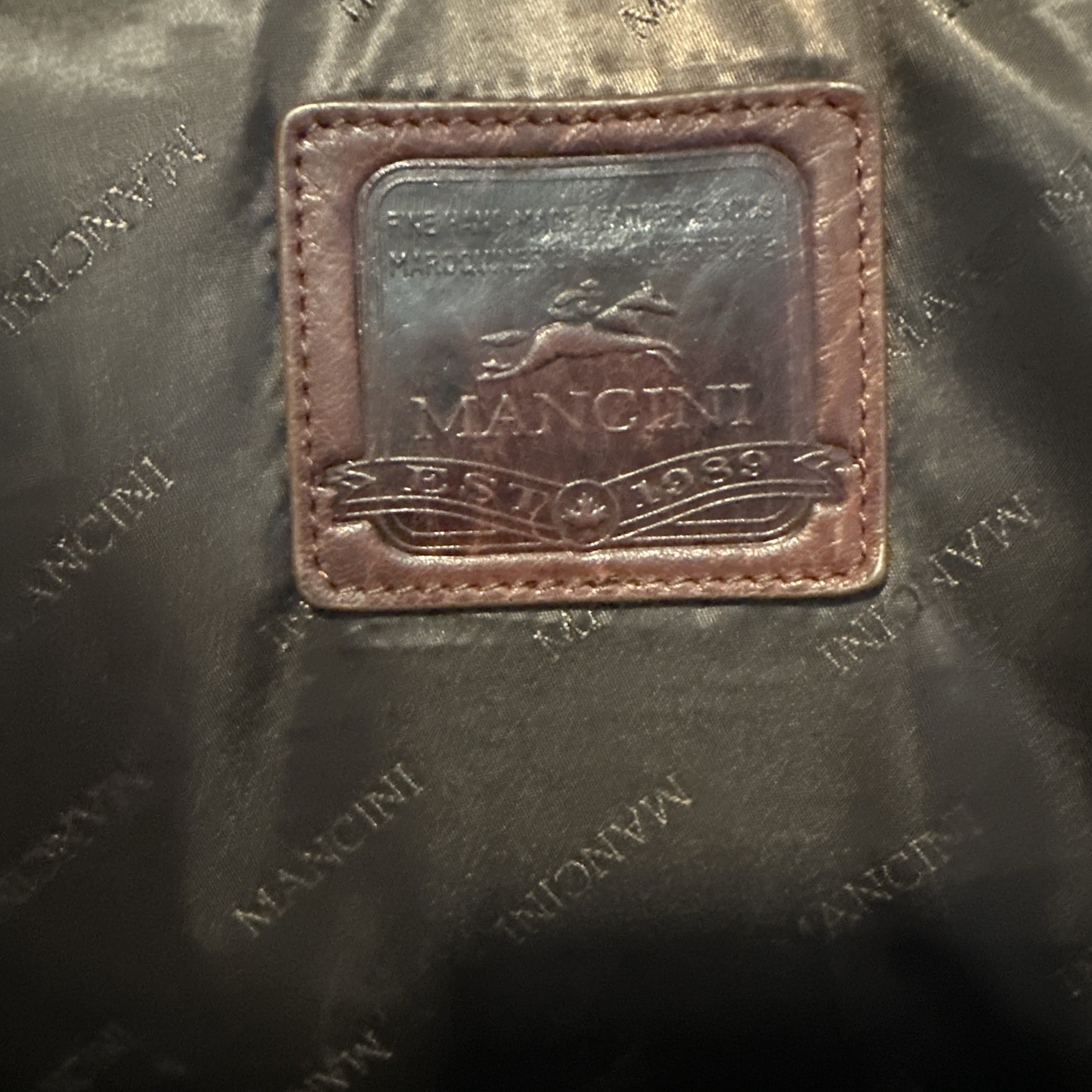 Mancini Buffalo Leather Backpack 15.6″ Laptop Bag Brown Front /side Pockets RFID