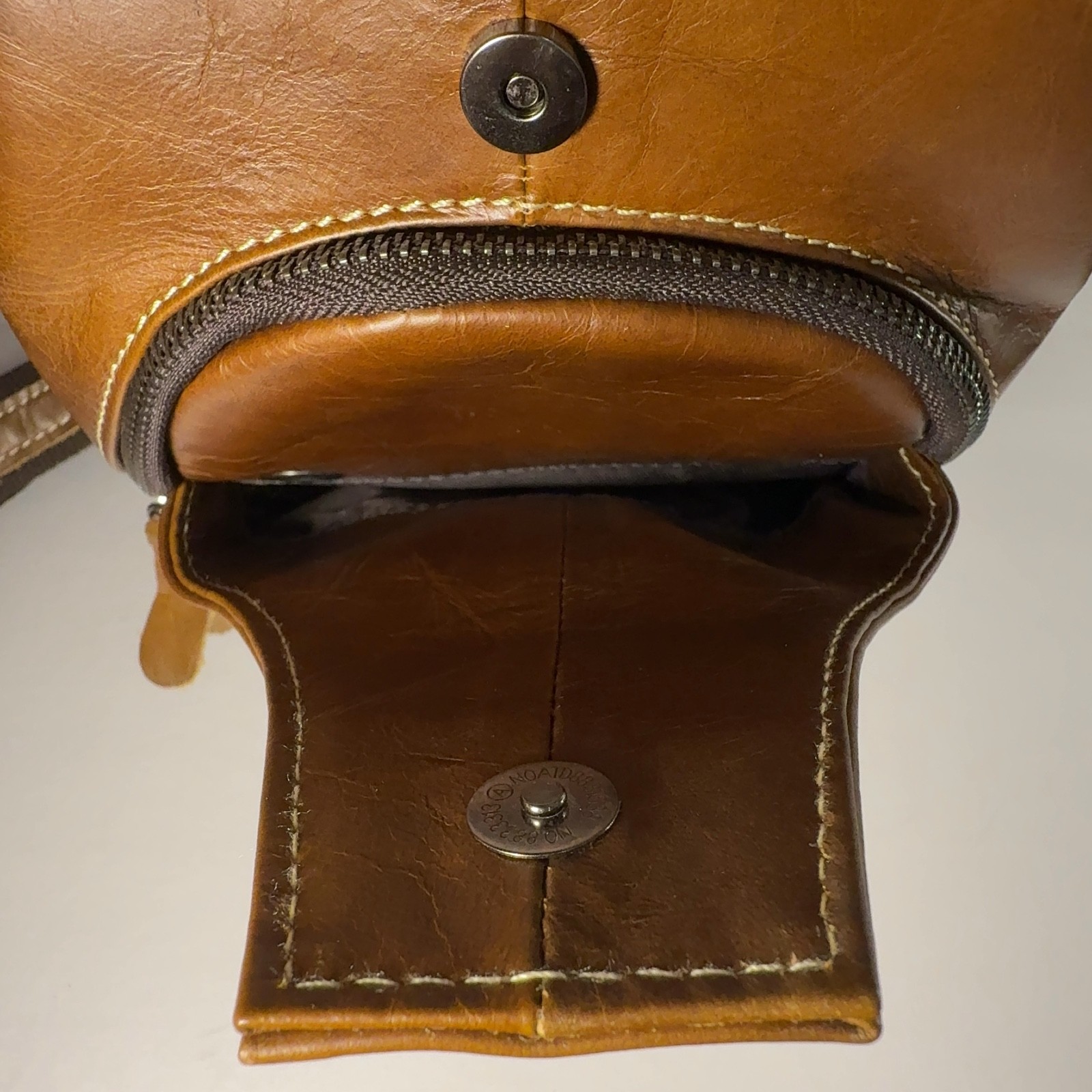 Bullcaptain Genuine Leather Sling Bag Men’s Chest Crossbody Brown 82330