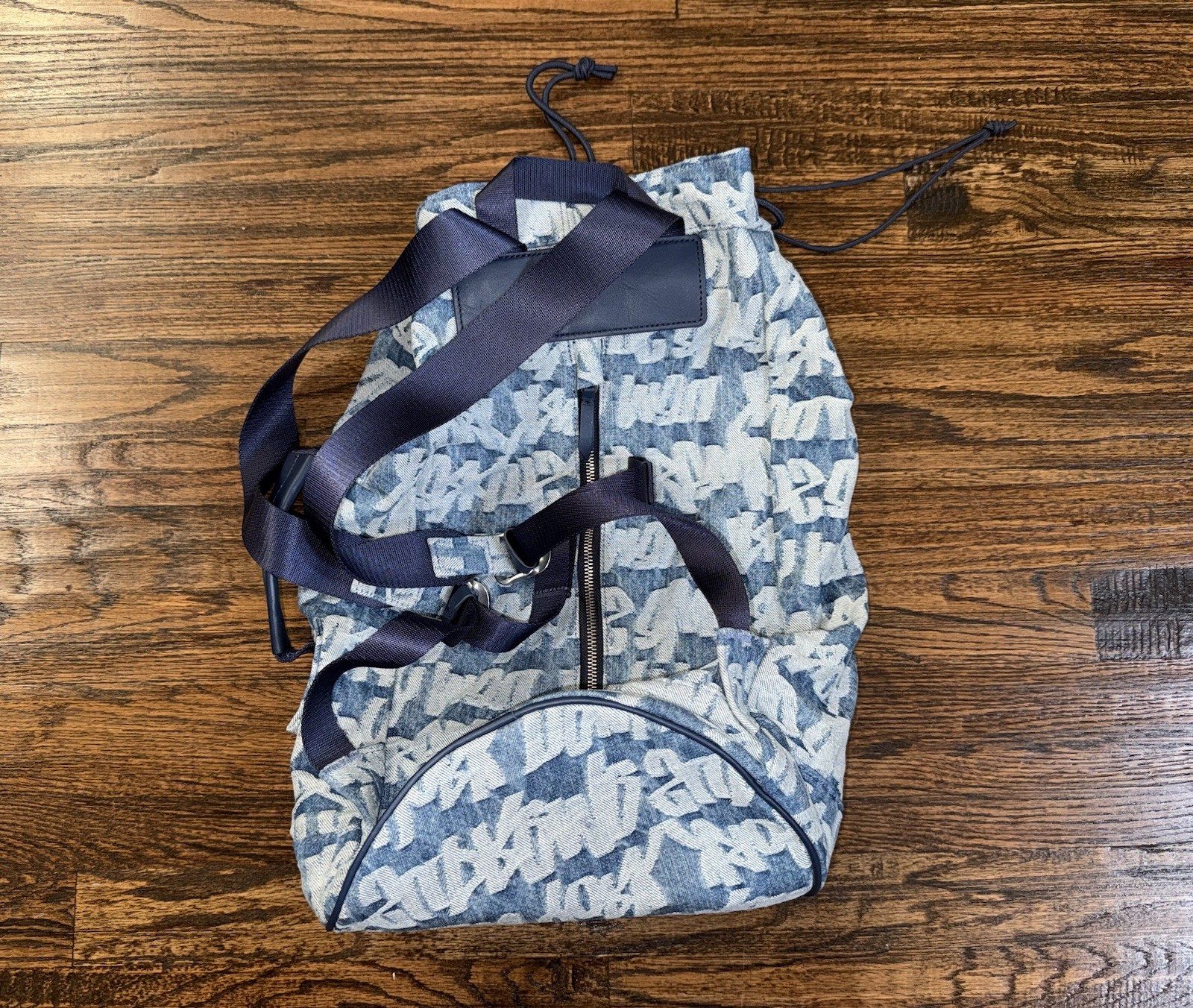 Supreme SS22 Fat Tip Jacquard Denim Backpack ‘Blue’ Drawstring Rucksack