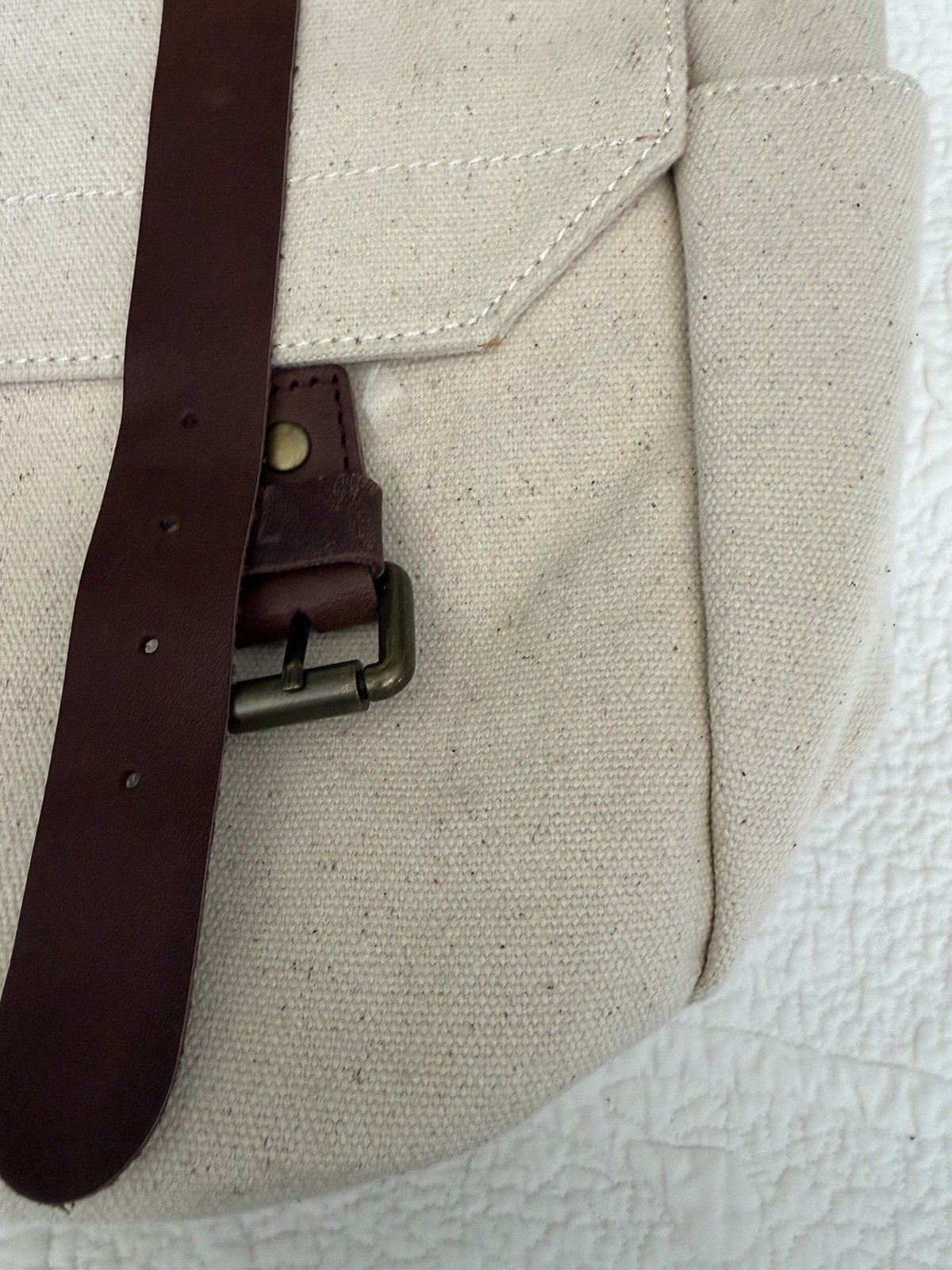 EbenPak EbenGroup Canvas Rucksack Backpack Cream Laptop Bag Cambodia NWT