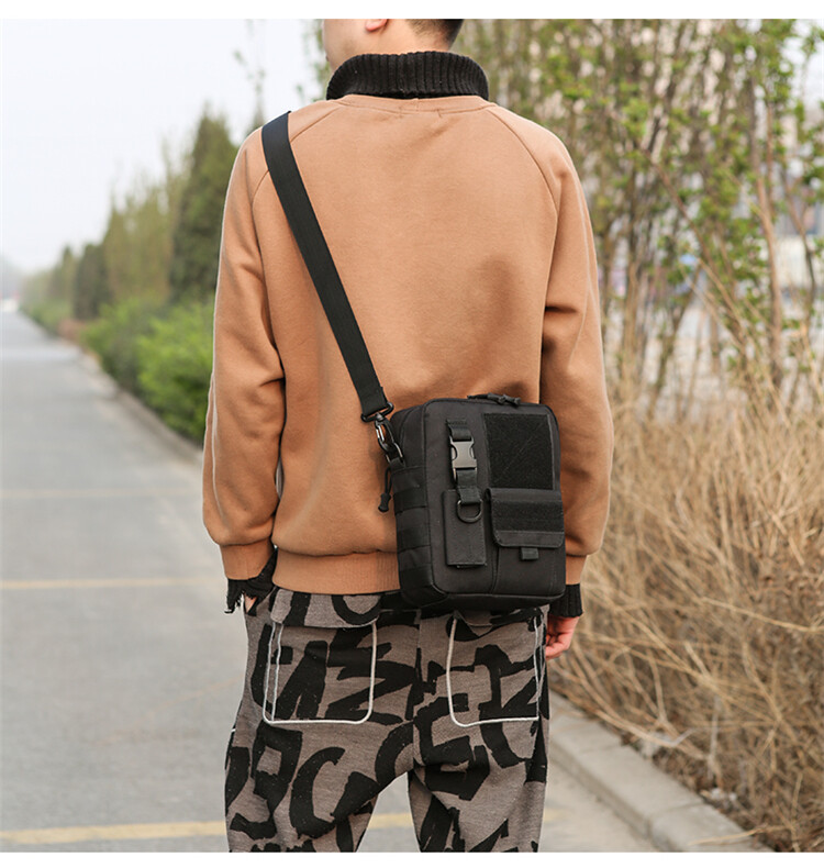 Tactical MOLLE Pouch Small Canvas Messenger Bag Small Sling Bag Crossbody Pack