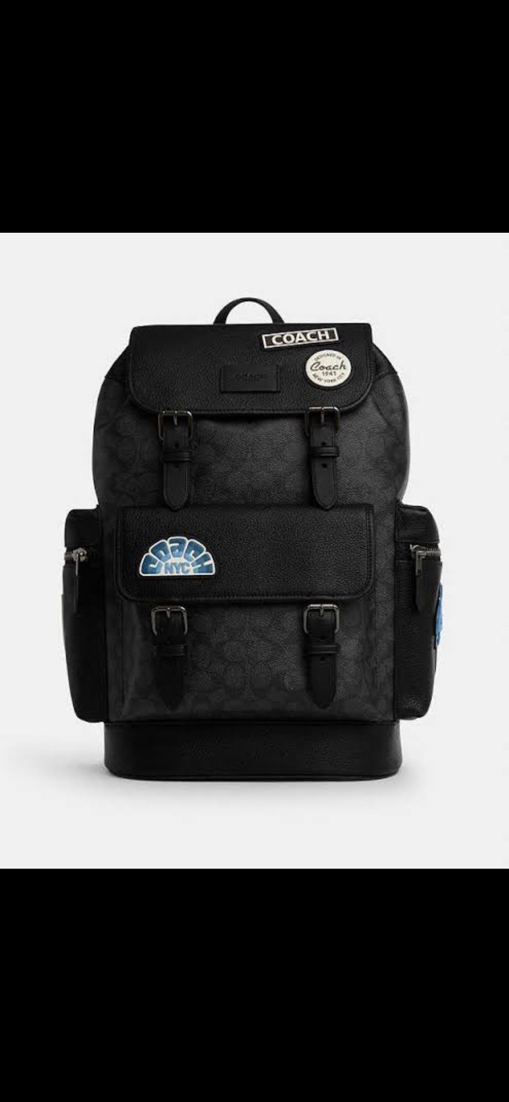 Limited Coach MEN Sprint Backpack In Signature Canvas With Patches CY818 – Used