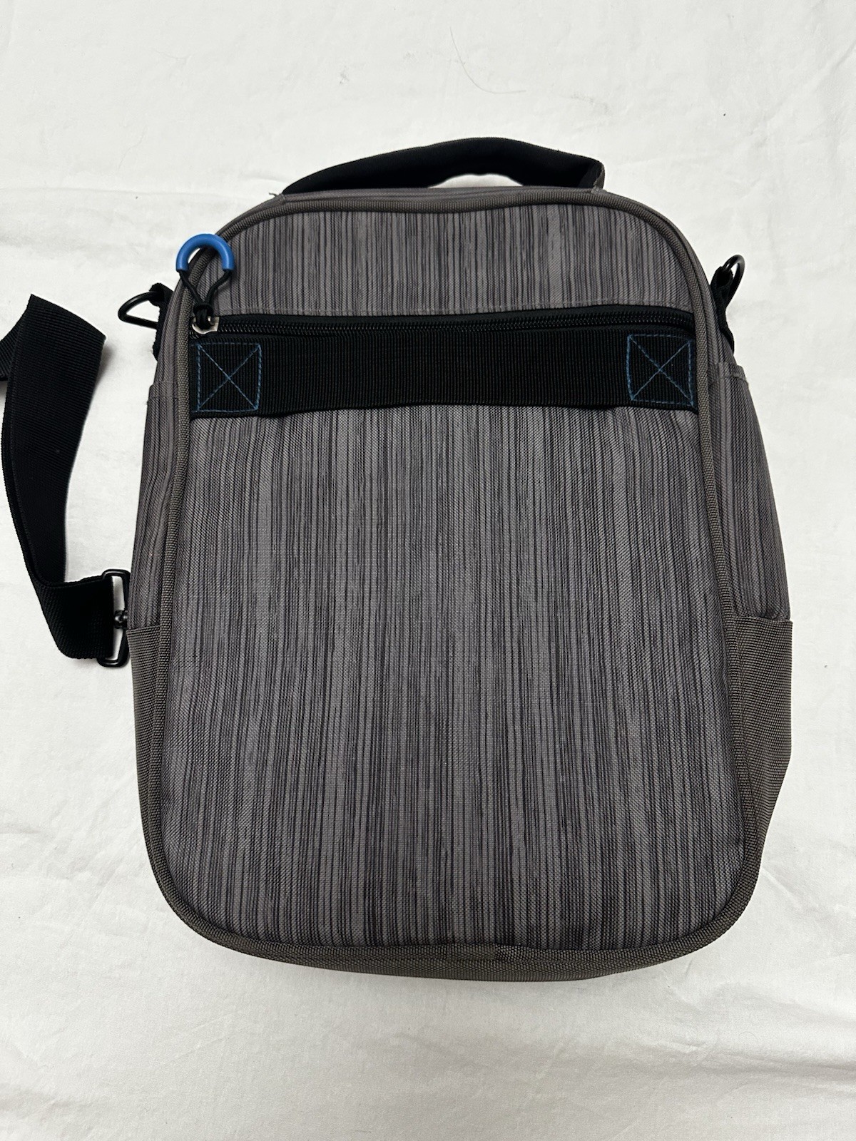 fūl Grey Messenger Bag Tablet Crossbody Shoulder Travel Tech Bag Blue Topo
