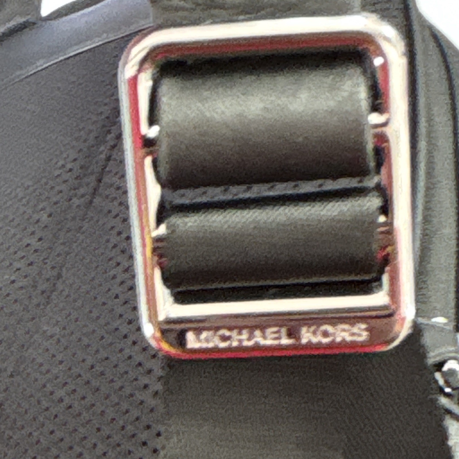 Michael Kors Men’s Monogram Backpack Black Red White Stripe Zip Pockets
