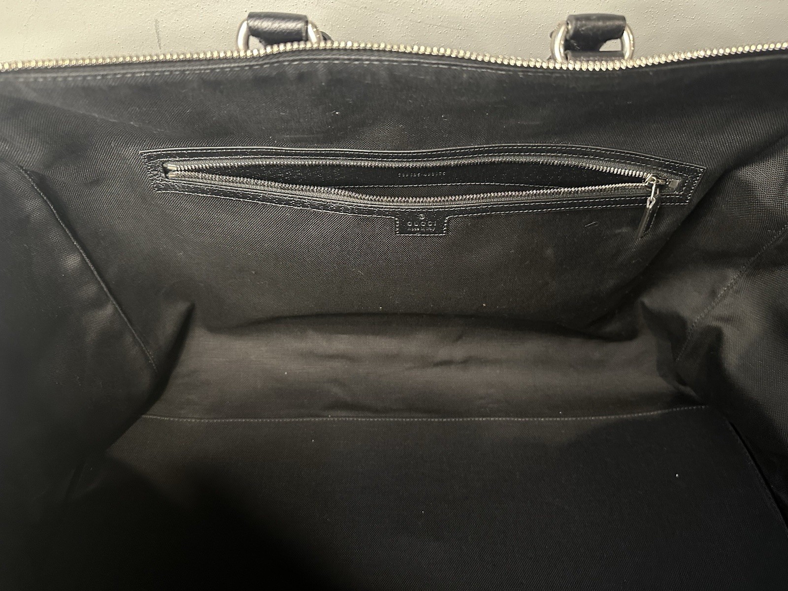 Gucci Jumbo GG Large Black Canvas / Leather Duffle Bag Authentic