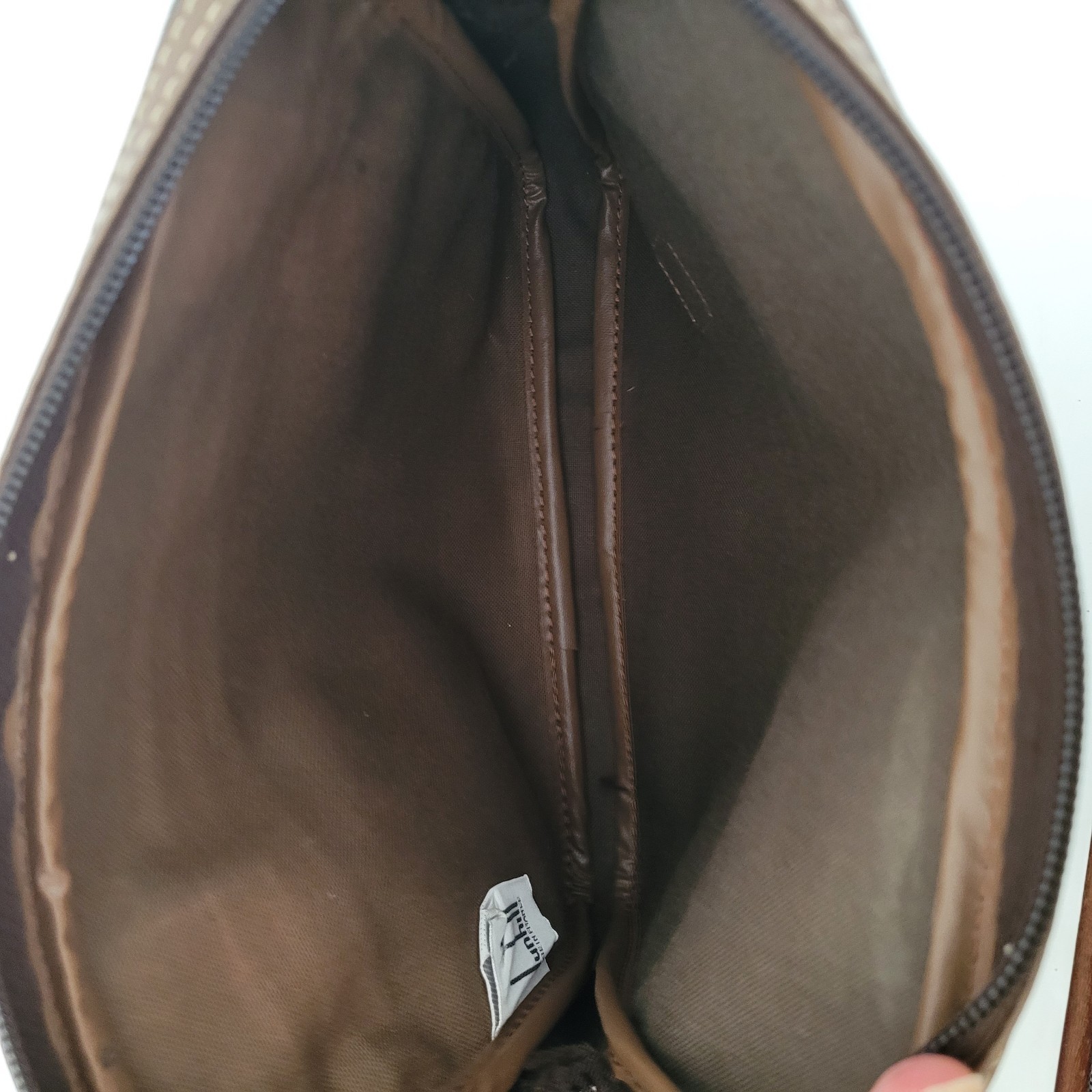 Dunhill Wristlet Pouch Unisex Bag Zip Around Brown Logo Designer Coated Canvas