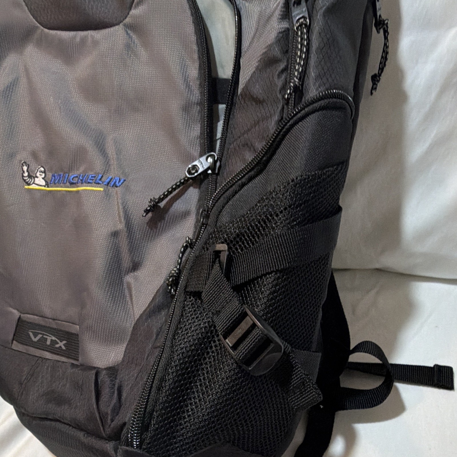 Michelin Bibendum VTX Backpack Gray Black Multi Pocket Adjustable Strap Gemline