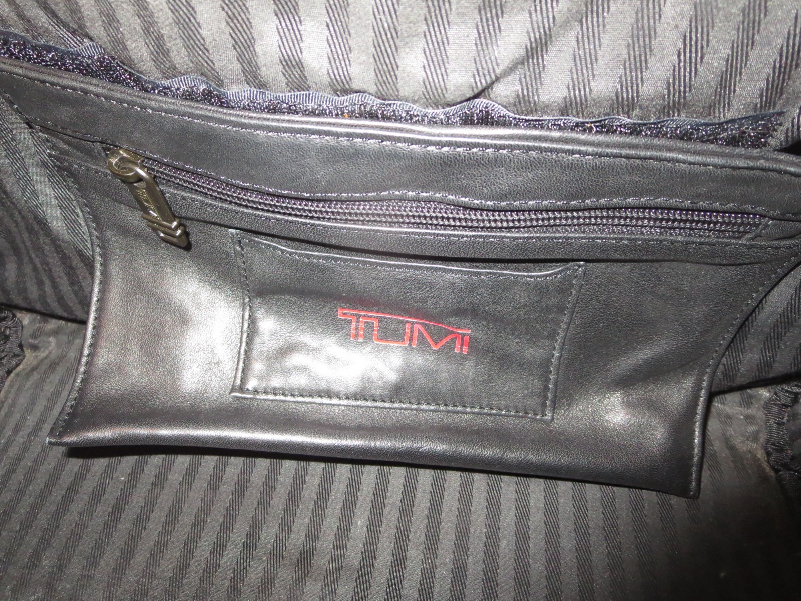 W@W TUMI Black Full Leather Weekender Duffel Carry-On Travel Bag, 961D3 15″