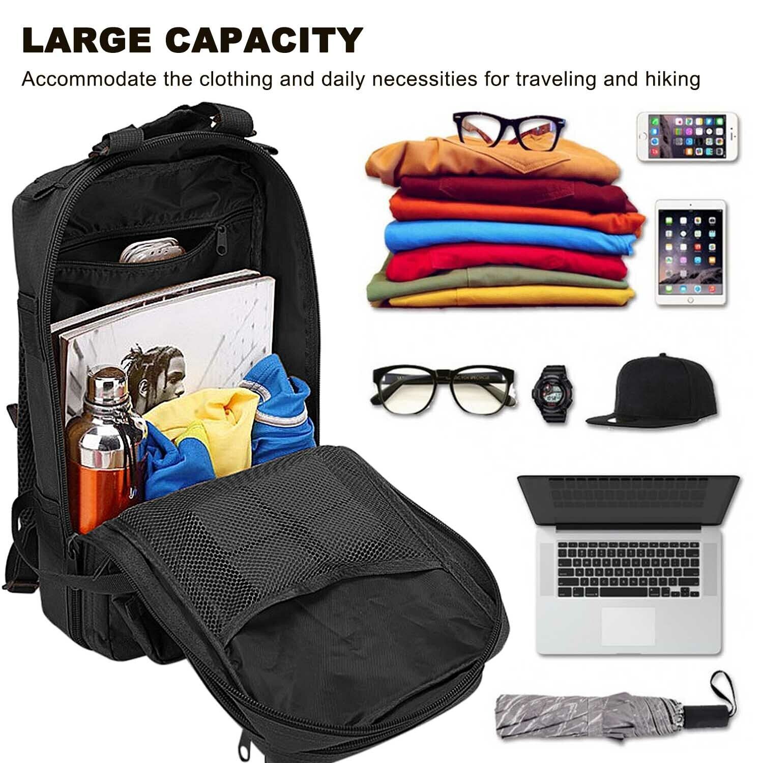 30L Outdoor Military Tactical Backpack Rucksack Camping Hiking Travel Bag Black