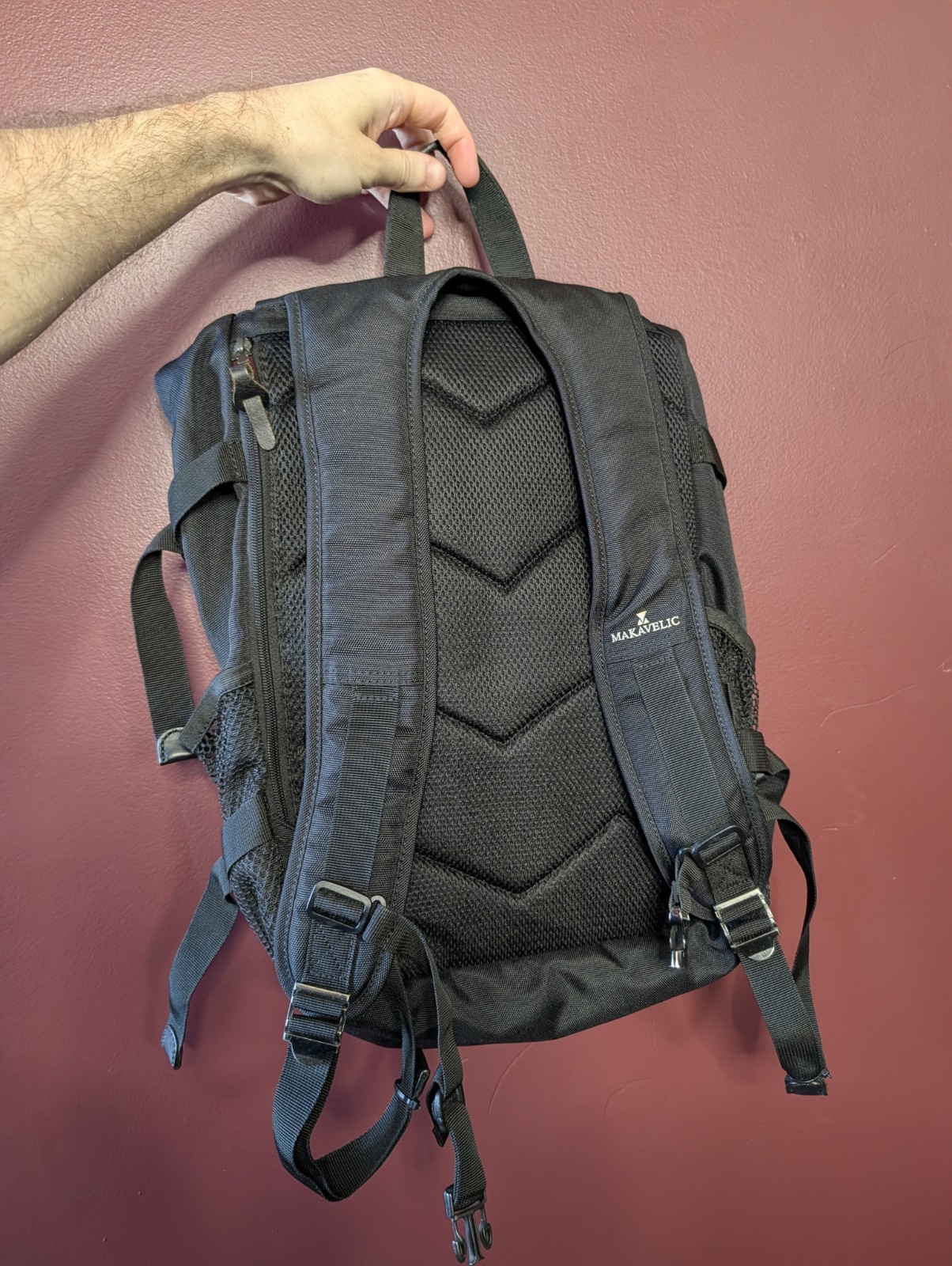 MAKAVELIC TOKYO Black Flap Snap Urban Techwear Black Bag Backpack