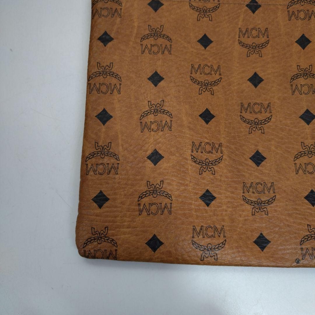 MCM Visetos Authentic Vintage Clutch Bag Brown Handbag Second Bag Travel Pouch