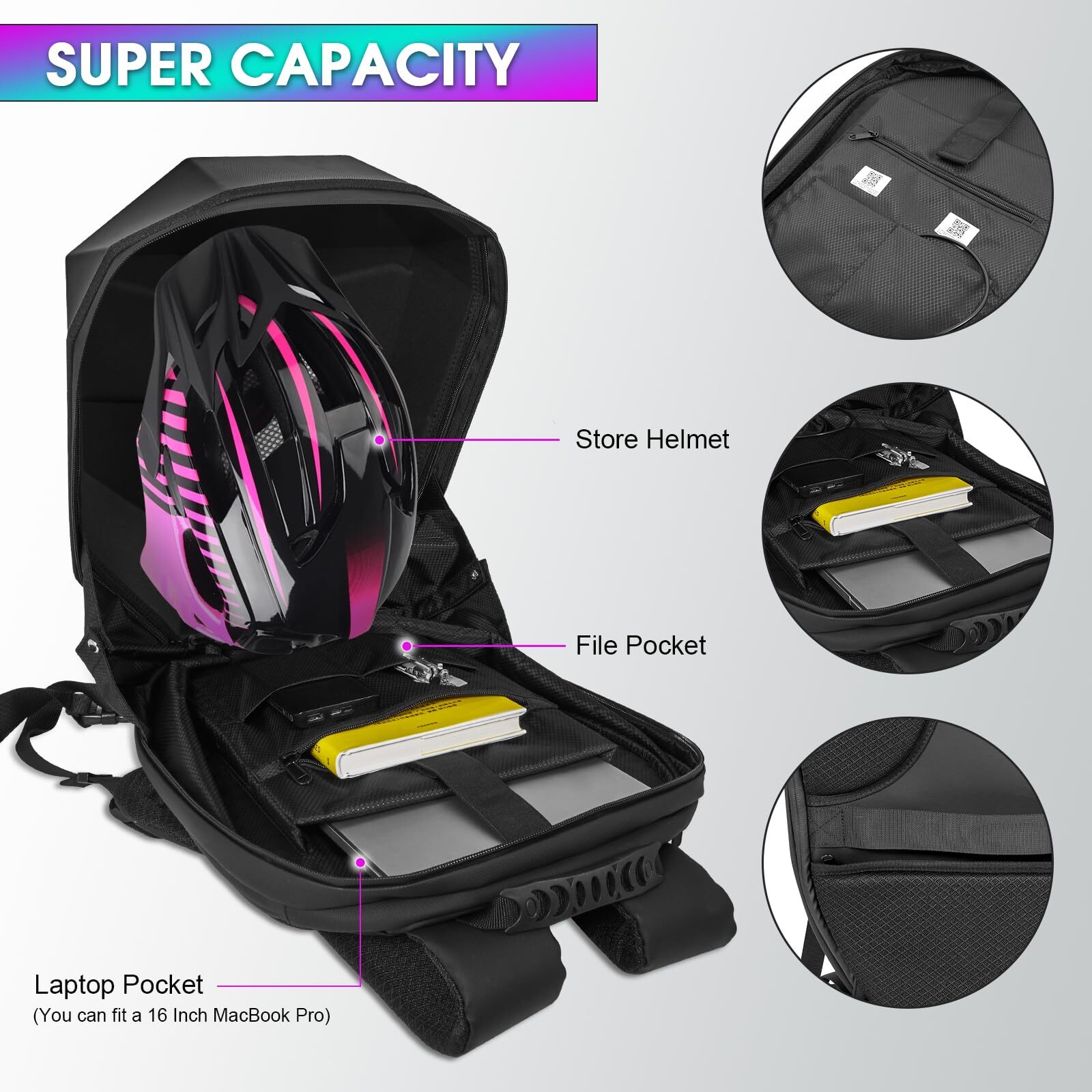 LED Display Backpack Business Travel Laptop Backpack Motorcycle Cycling Backpack