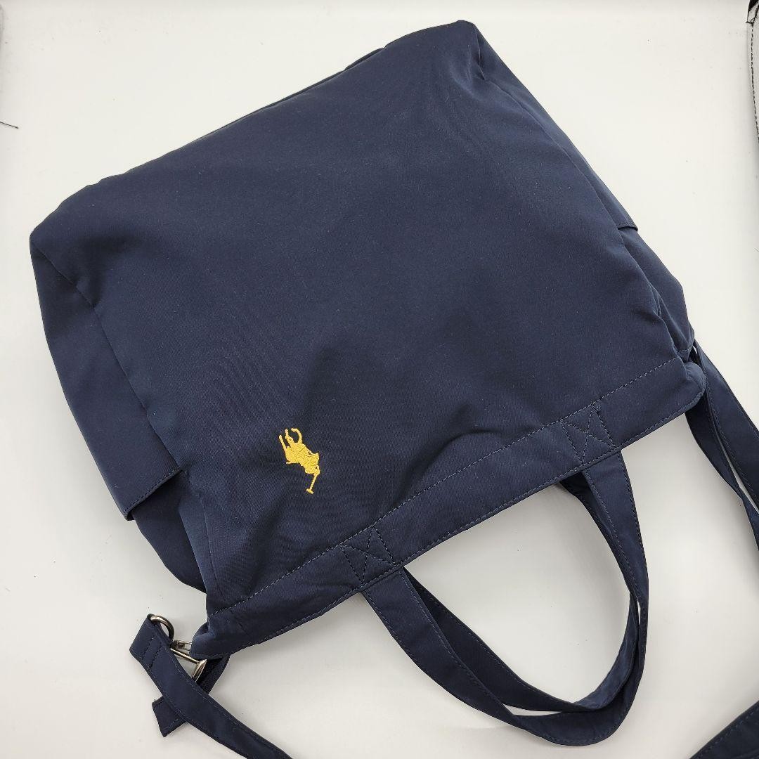 Polo Ralph Lauren 2-Way Handbag Shoulder Bag Nylon Navy W29cm H28cm D11cm Polo