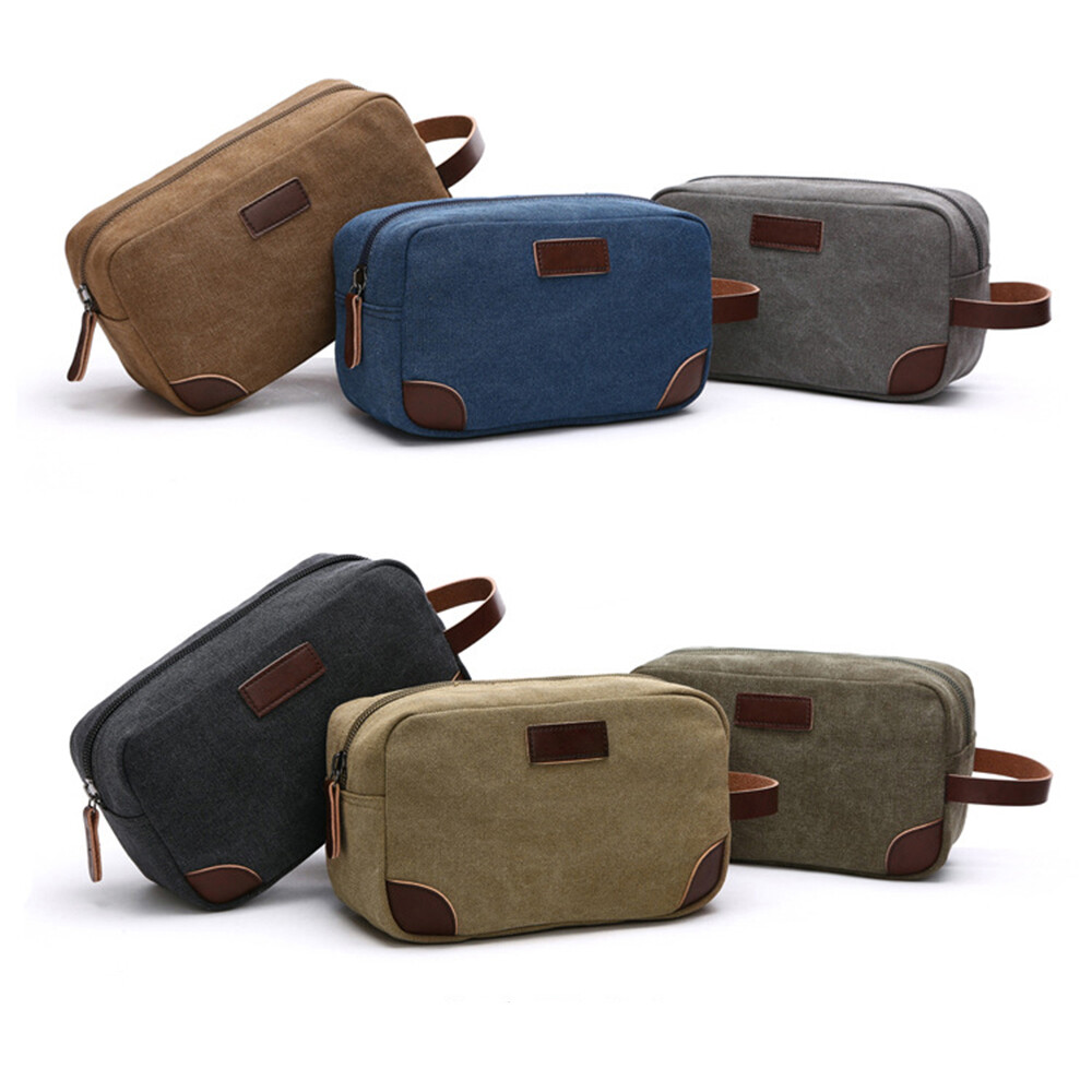 Men’s Toiletry Bag Hanging Dopp Kit Canvas Shaving Bag Zipper Large Capacity Bag