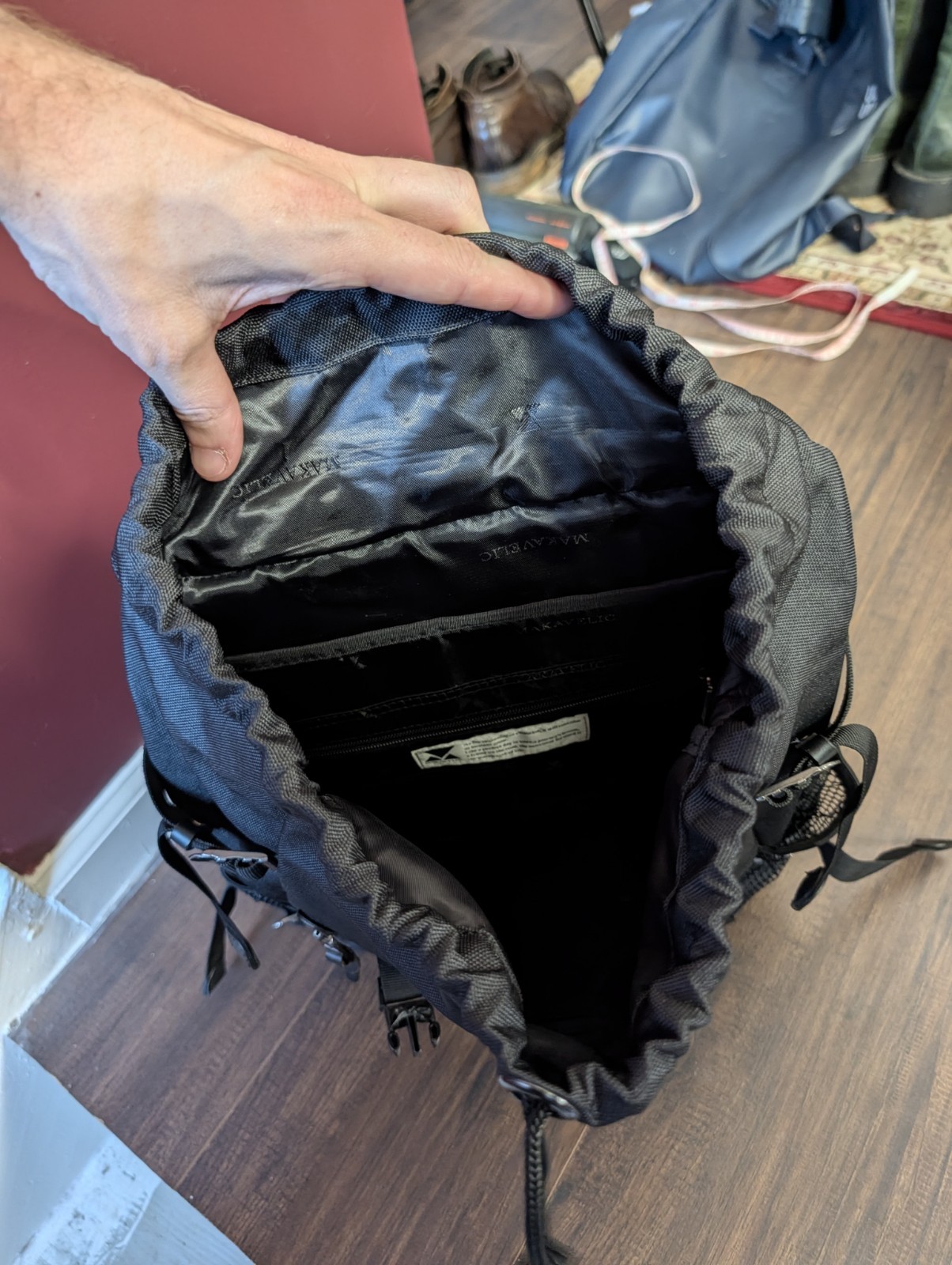 MAKAVELIC TOKYO Black Flap Snap Urban Techwear Black Bag Backpack