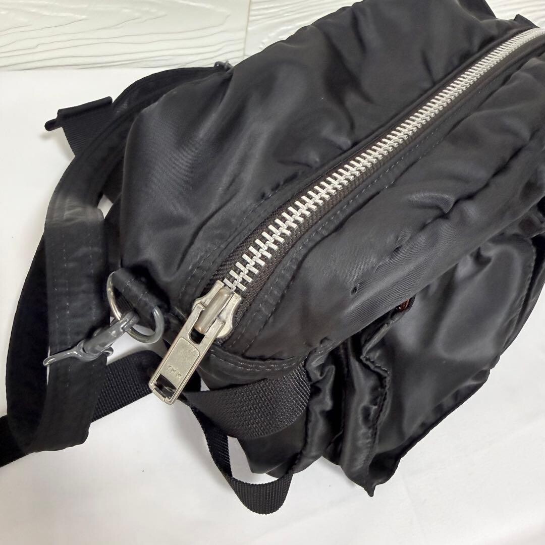 PORTER TANKER 3 Way Bag Black Nylon Waist Body Shoulder Bag Japan 28cm 22cm