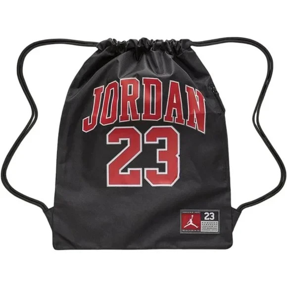 Nike Air Jordan 23 Bulls Jersey Gym Sack Backpack Bred Black / Red 9A0757-023