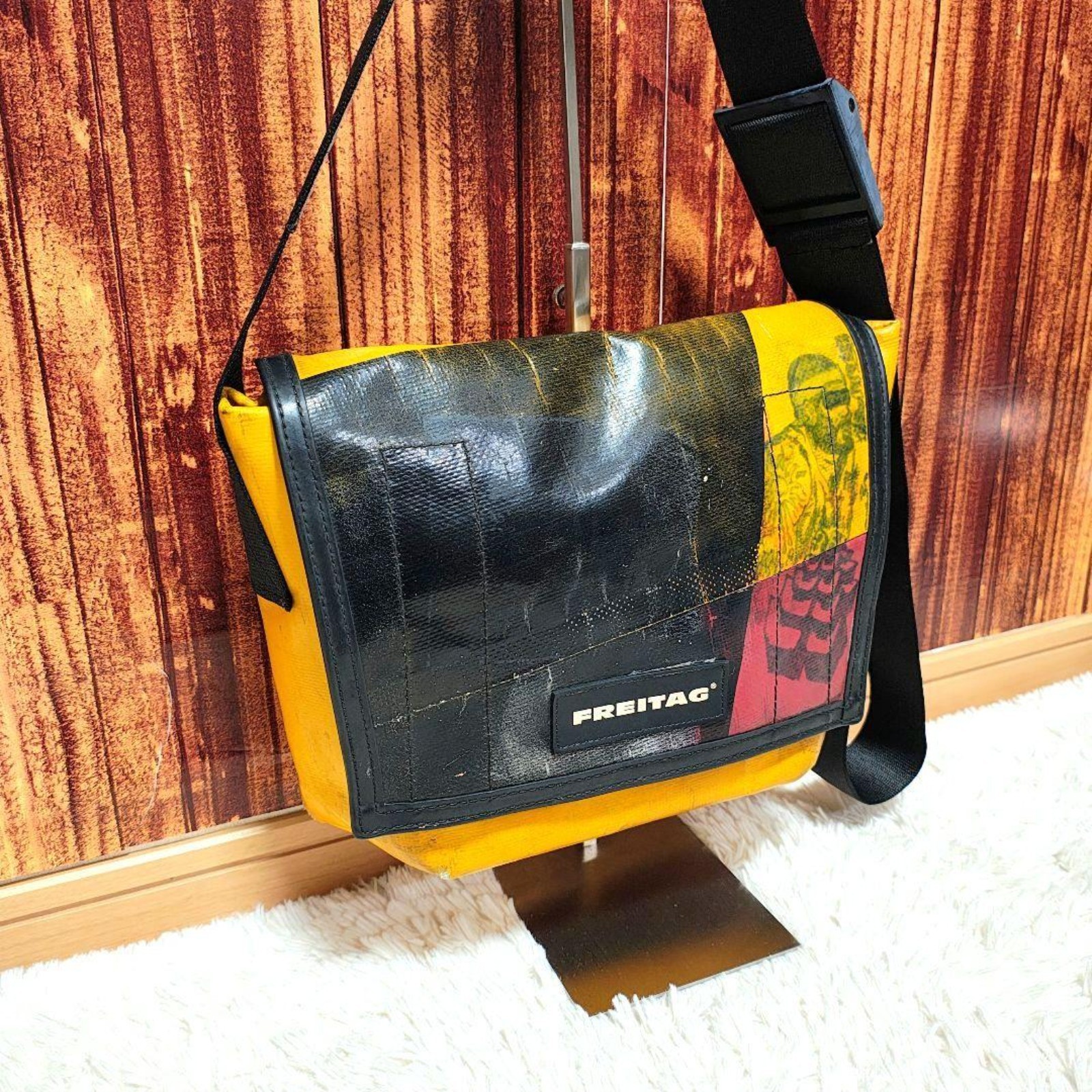 FREITAG F11 LASSIE Messenger Shoulder Bag Yellow Black Red Unique Design Japan