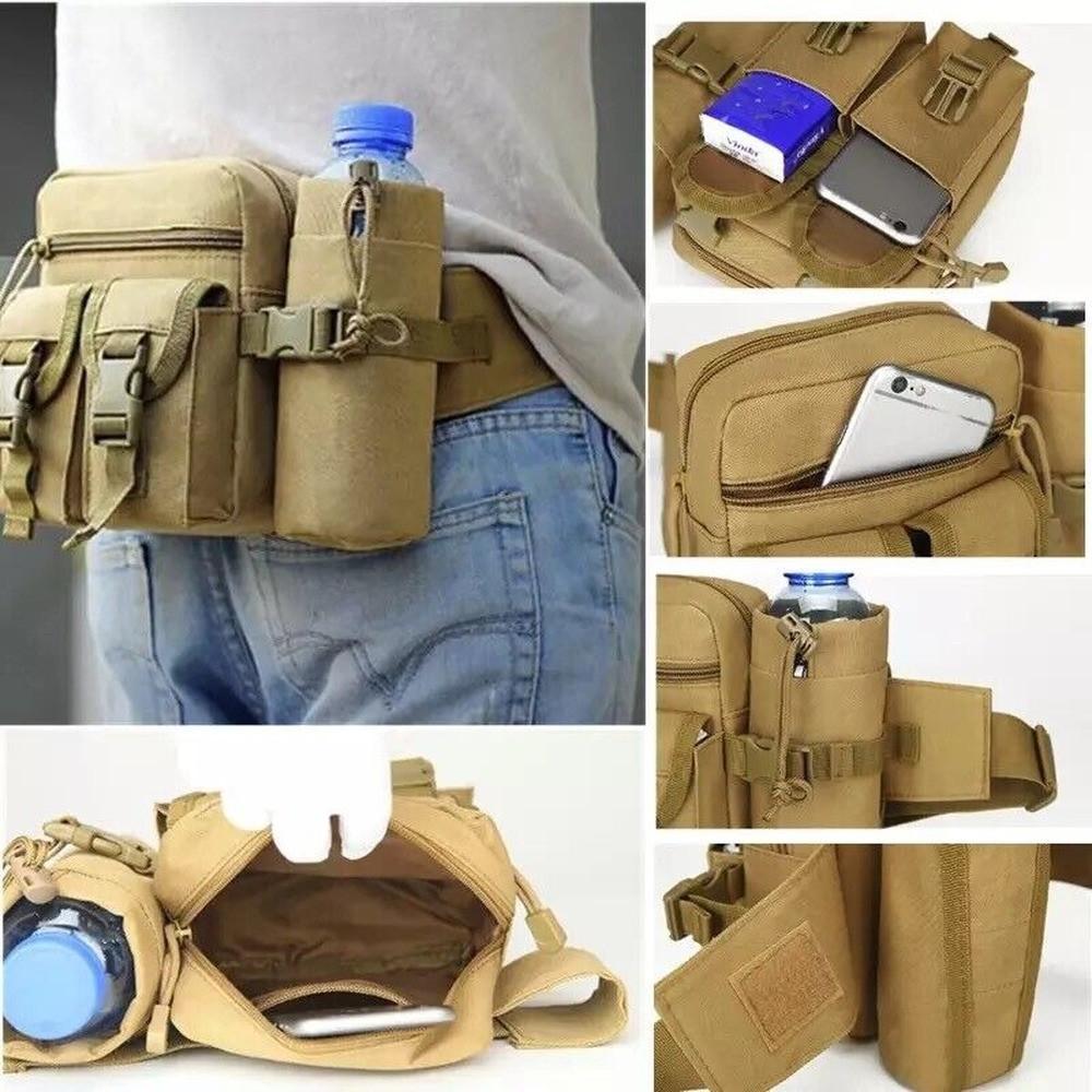 Tactical Waist Fanny Pack Utility Pouch Military Pocket Holder Water Bottle Bag