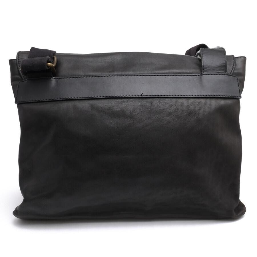 DOLCE GABBANA Black Leather Messenger Bag Mens Italy Magnetic Closure 37cm