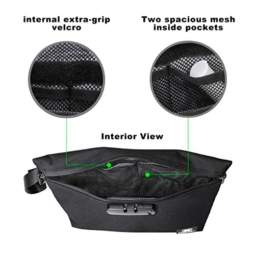Durable Smell Proof Stash Bag 11.8″x8.6″ with Combination Lock – Odor Resistant