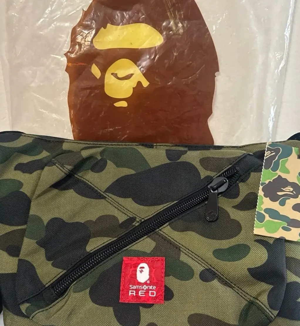A Bathing Ape Samsonite Red Camo Sling Shoulder Bag