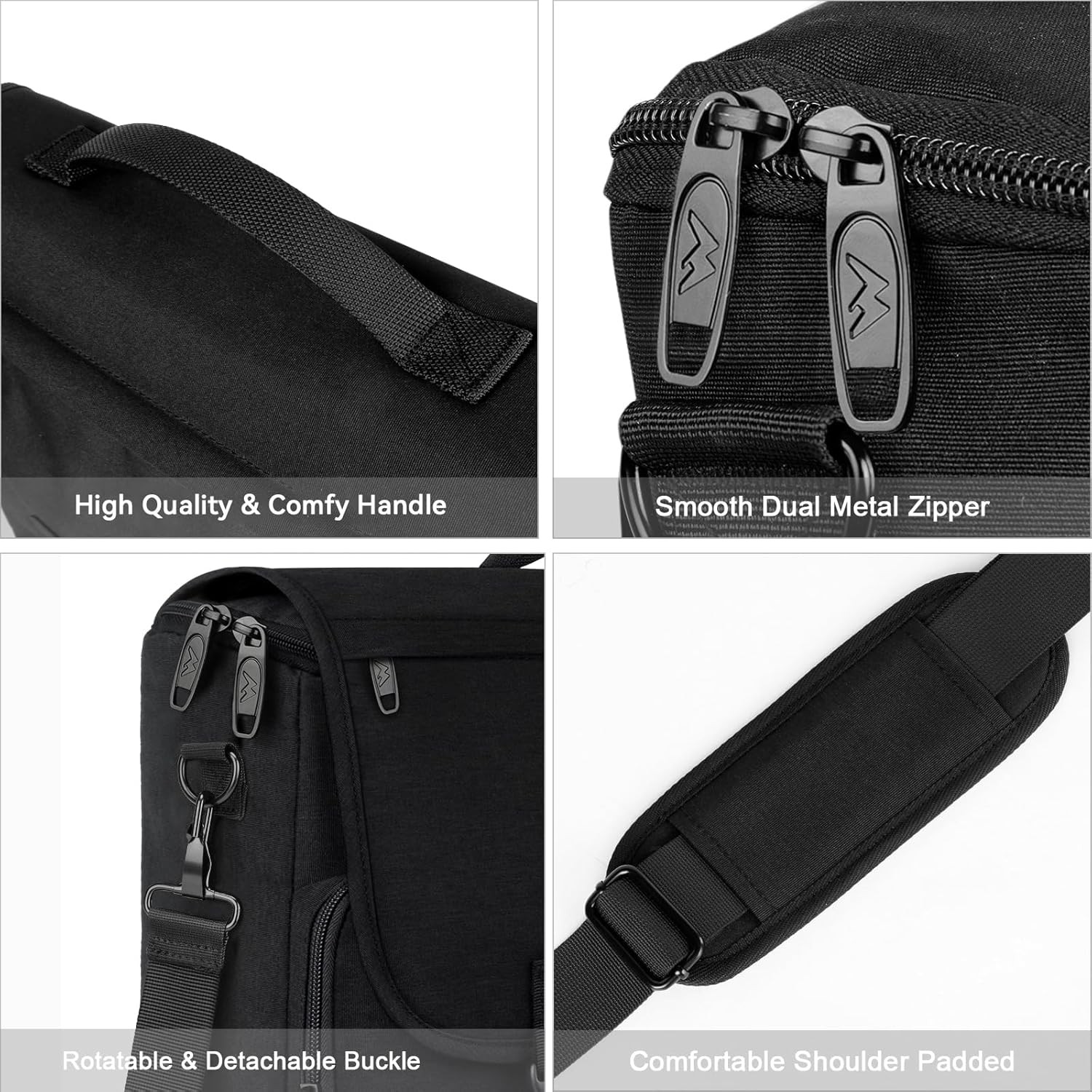 Messenger Bag for Men, Briefcases Lightweight Men’s 15.6 inch, Black