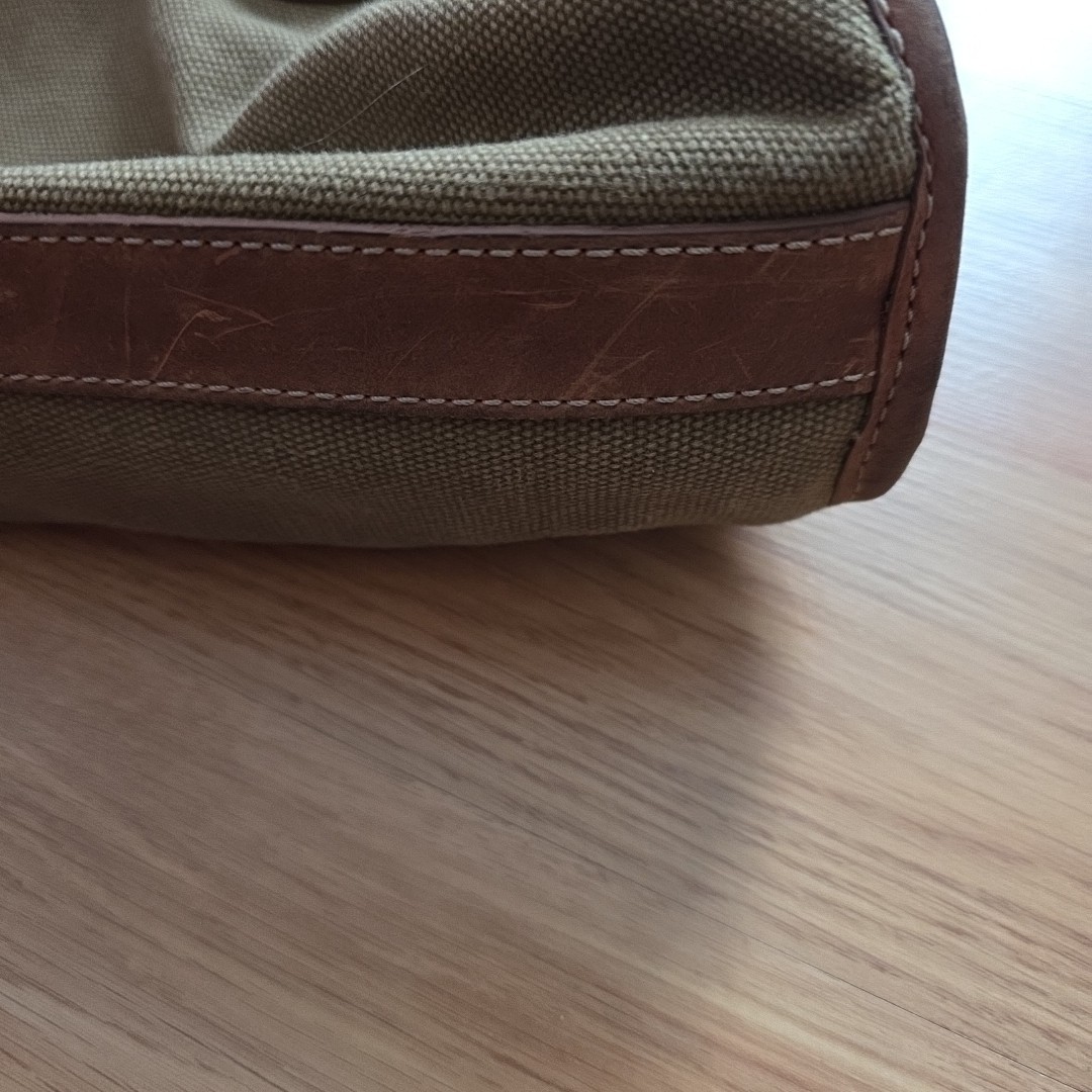 Peter Millar Canvas Leather Trim Men’s Messenger Bag Crossbody