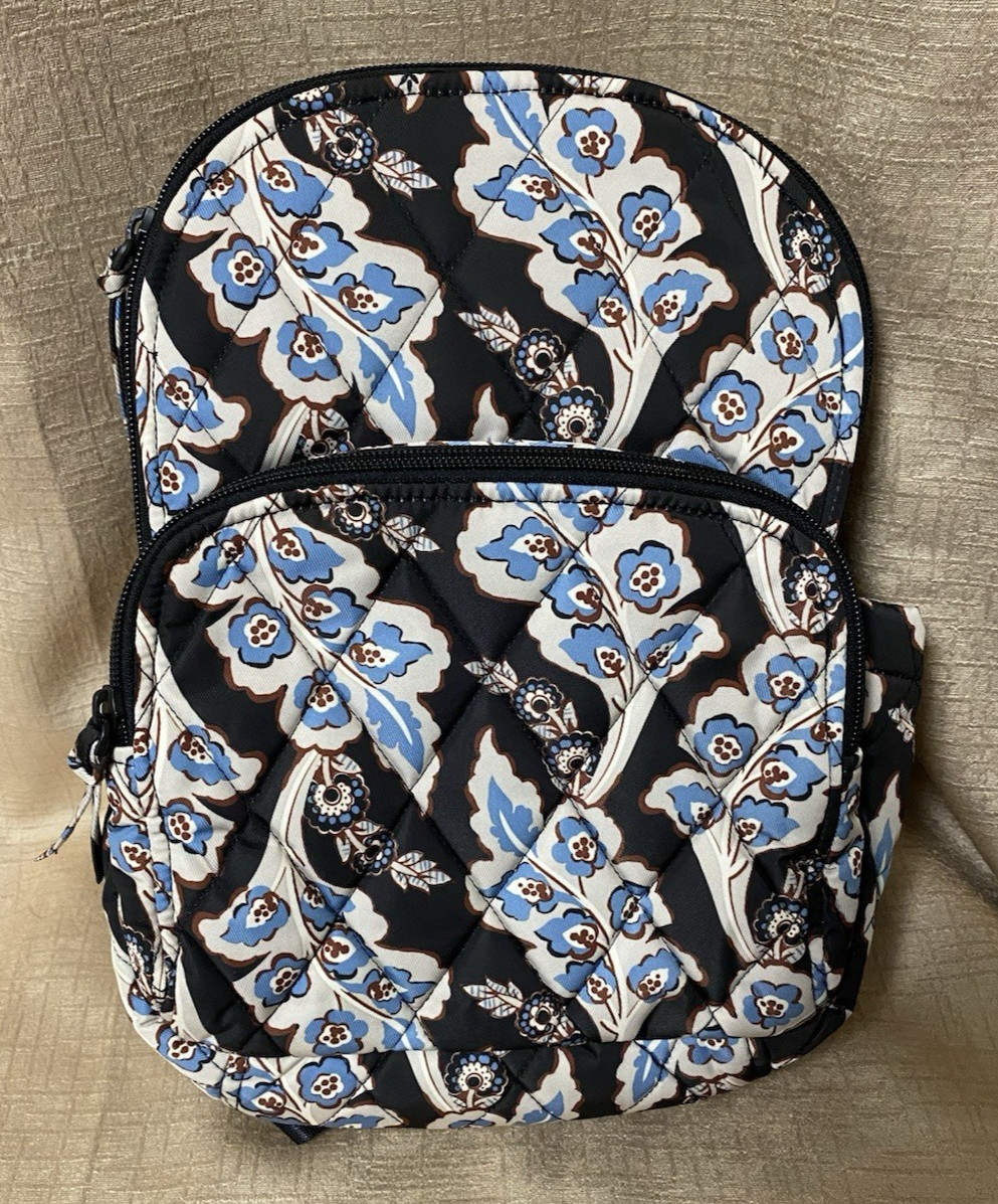 Vera Bradley Womens Small Banbury Backpack, Calyx + Quill Black NWT MSRP $100