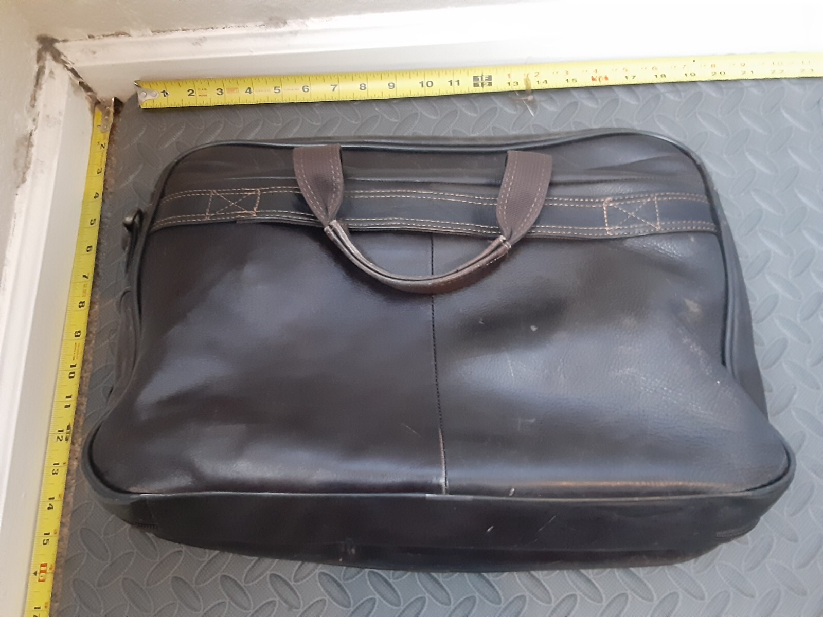 Heritage Brown Leather Briefcase Shoulder tote Bag Style #S196