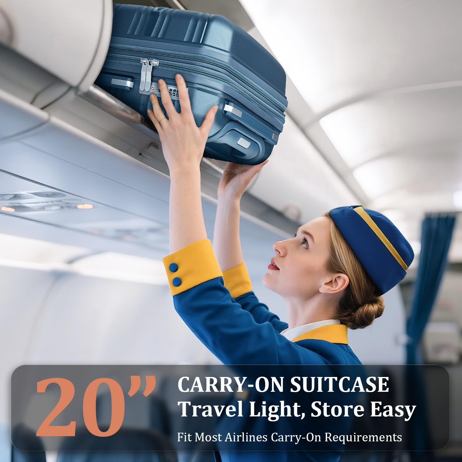 Best 4 Piece Carry On Luggage Set 20 Inch, Expandable PP Hardshell Suitcase with