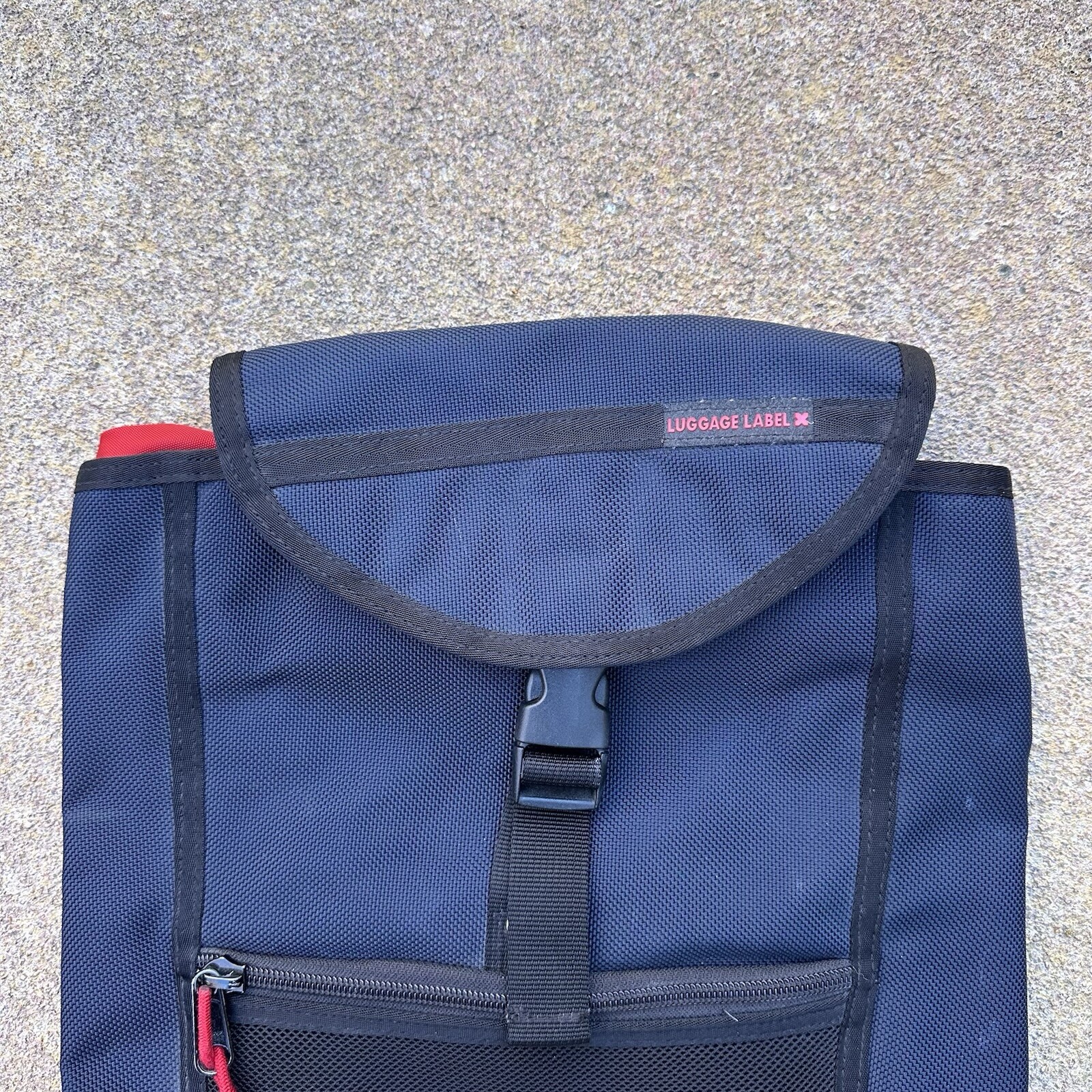 Luggage Label Japan Small Compact Navy Blue Backpack 13” X 13” X 4”