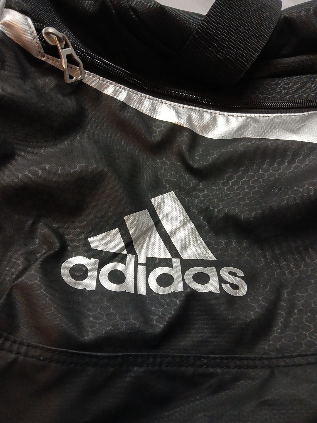 2016 Large Black Adidas Duffle Bag Gym Sports Travel Duffle 24″x12″x12″ EUC Team