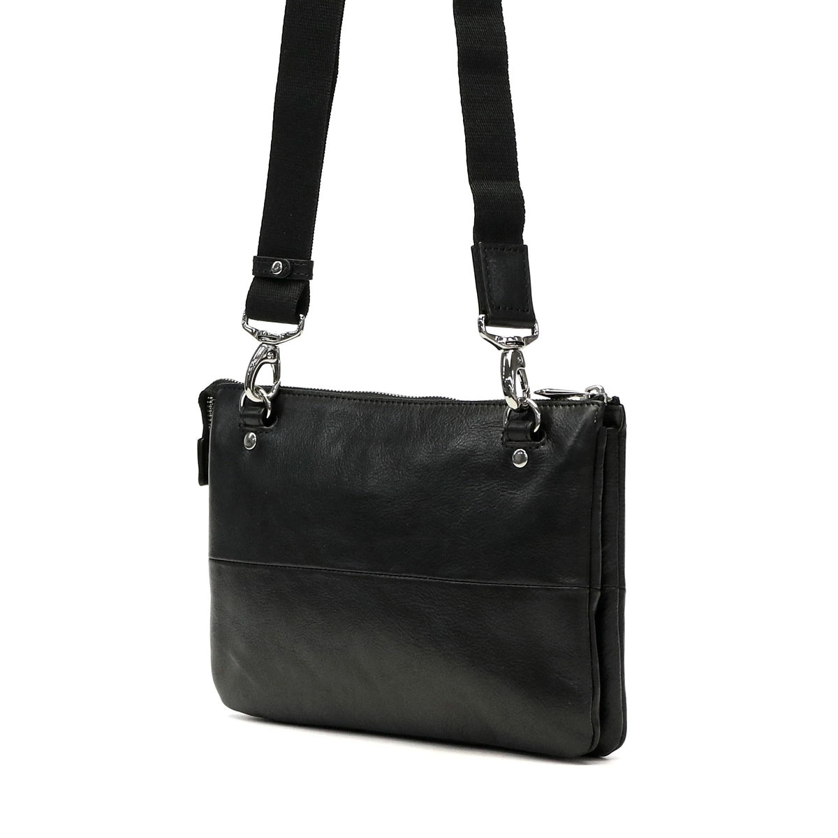 Ultima Tokyo Shoulder Bag Second Bag 2-Way Genuine Leather, Men’s Black or Navy