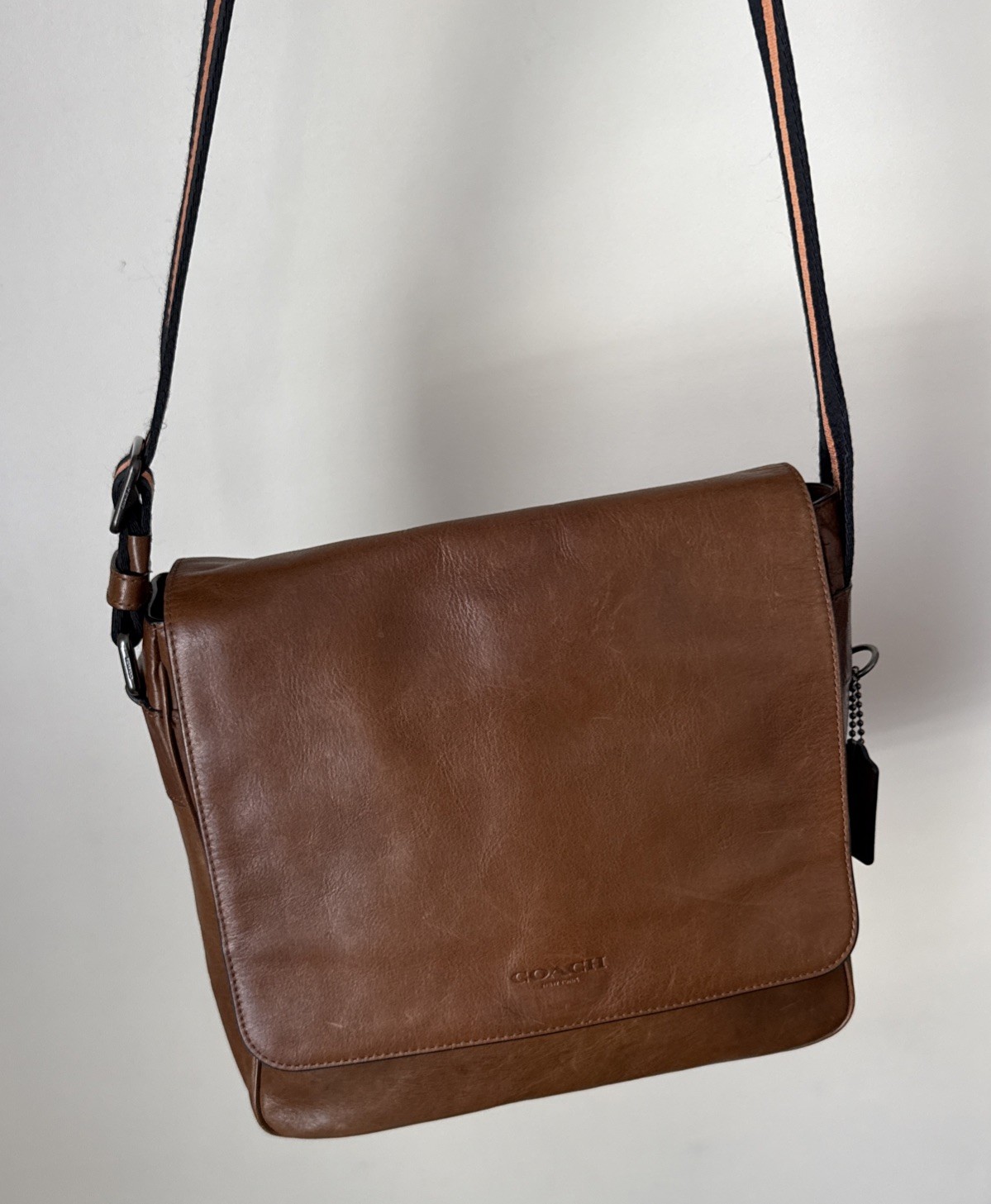 Coach Metropolitan Map Bag Tan Brown Sport Calf Leather Flap Messenger #72116